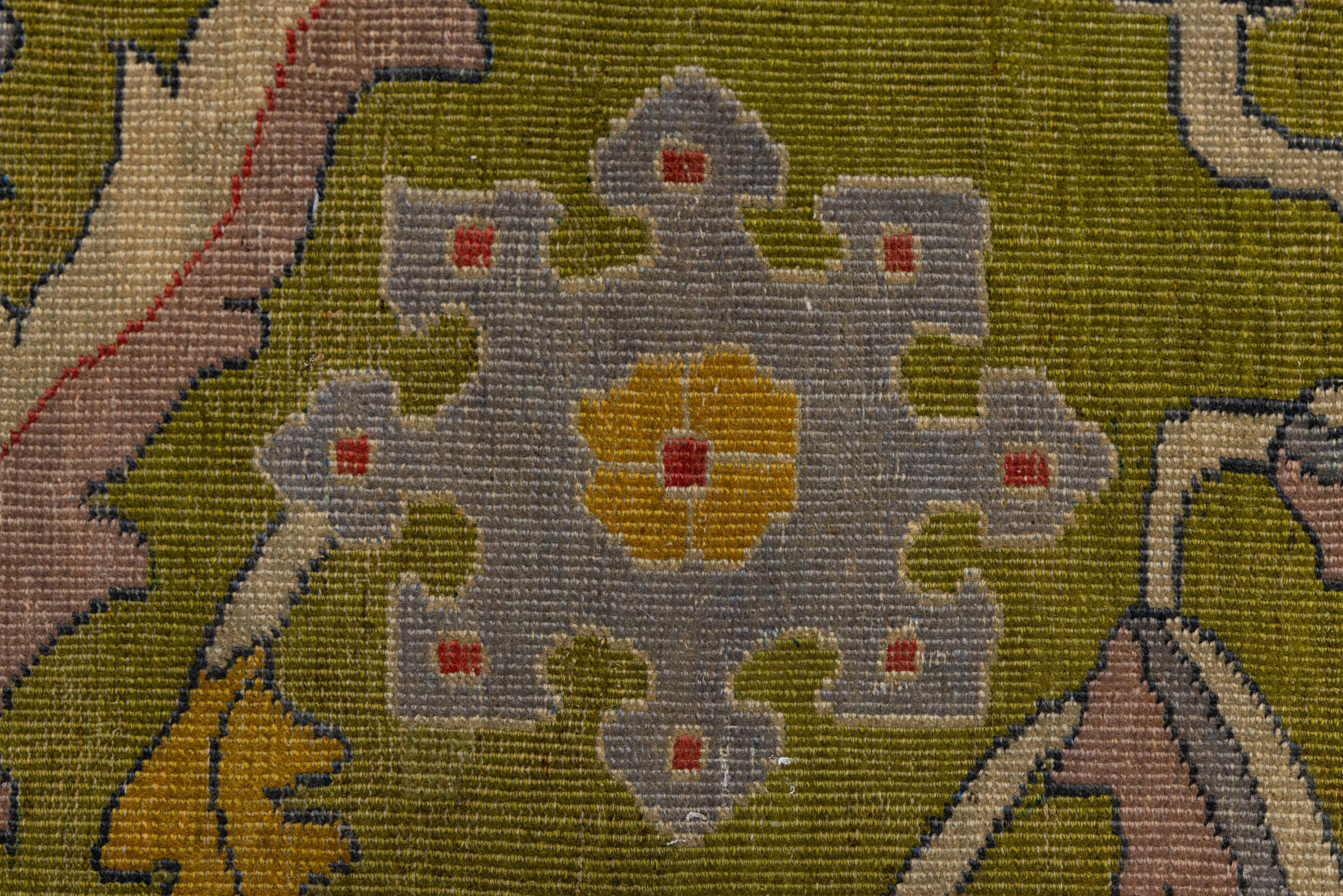 Tapis persan Mahal ancien du 19ème siècle en laine à fleurs vertes fait à la main en vente 5