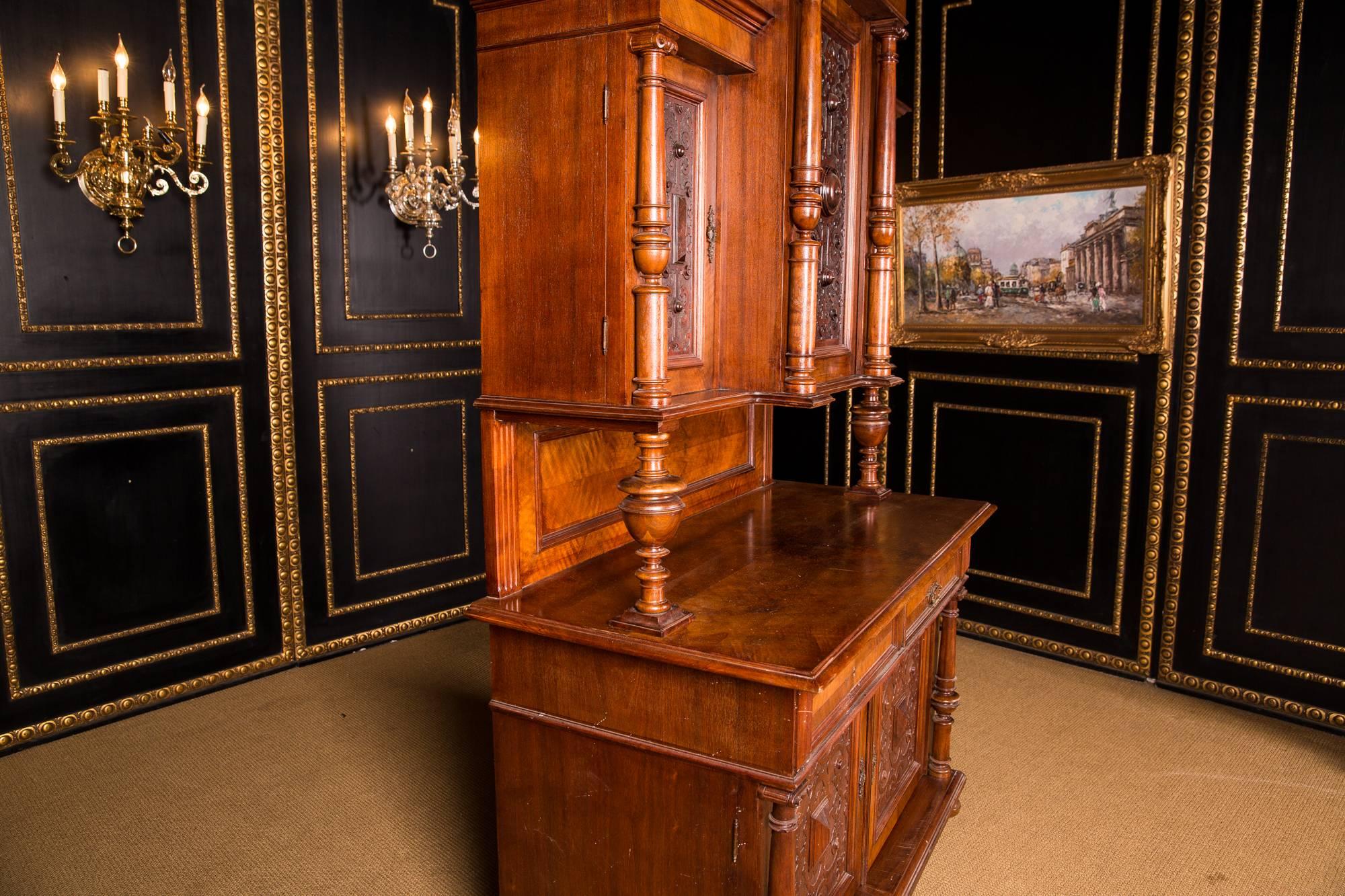 Victorian 19th Century, Antique Gründerzeit Buffet Walnut on Softwood