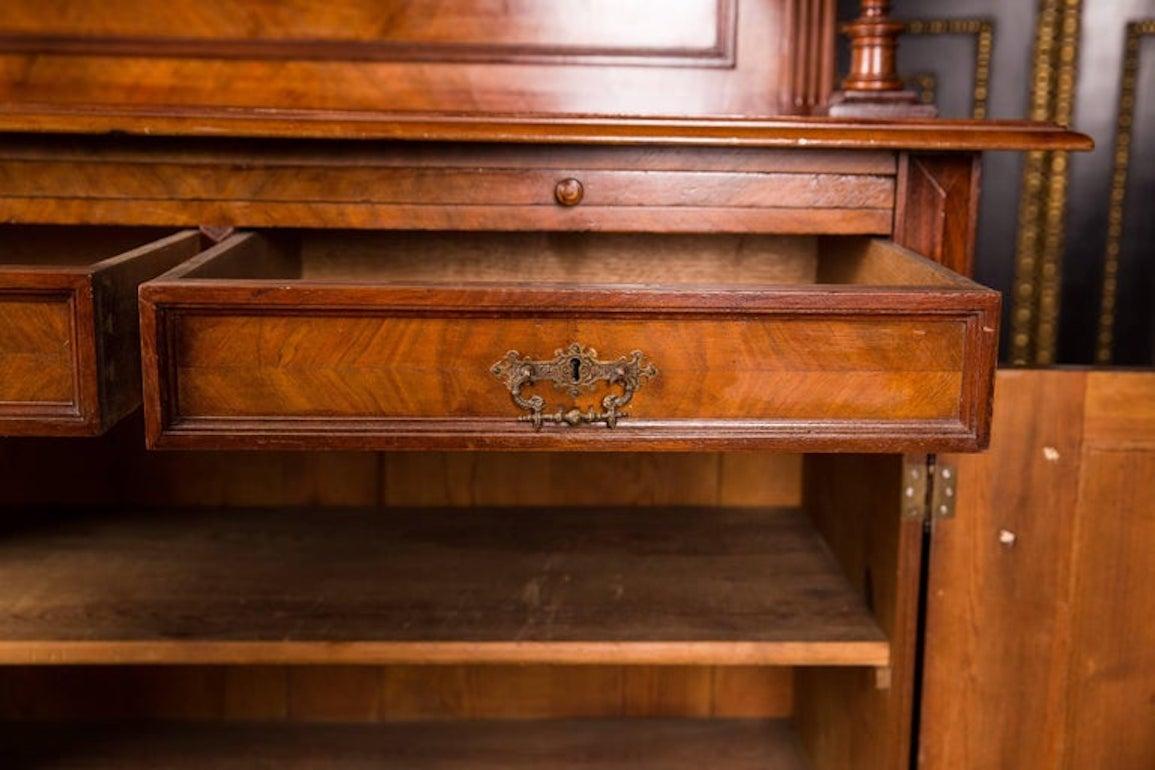 Hand-Carved 19th Century, Antique Gründerzeit Buffet Walnut on Softwood