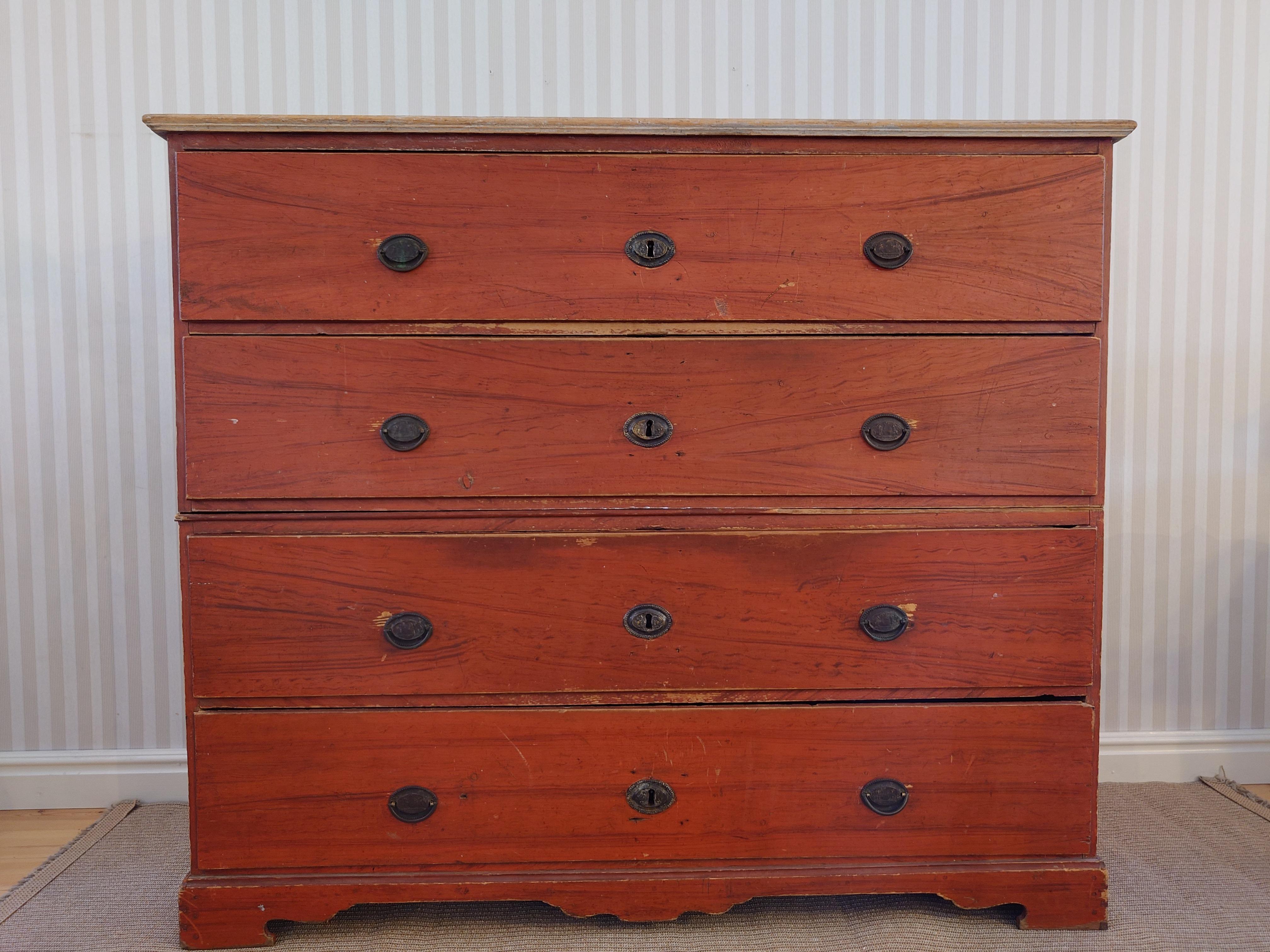 19th Century Antique Gustavian Chest of Drawers Chest on Chest Dated 1829 For Sale 9