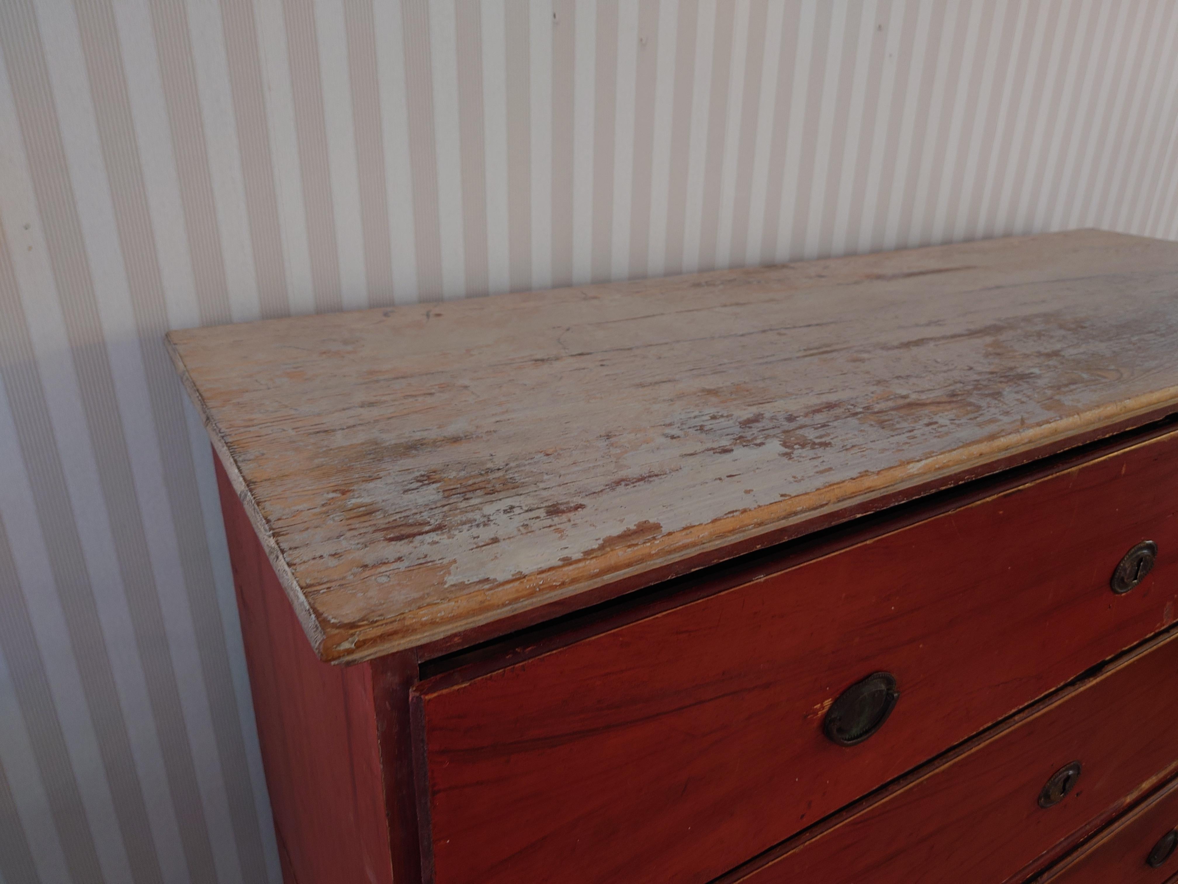 Hand-Carved 19th Century Antique Gustavian Chest of Drawers Chest on Chest Dated 1829 For Sale