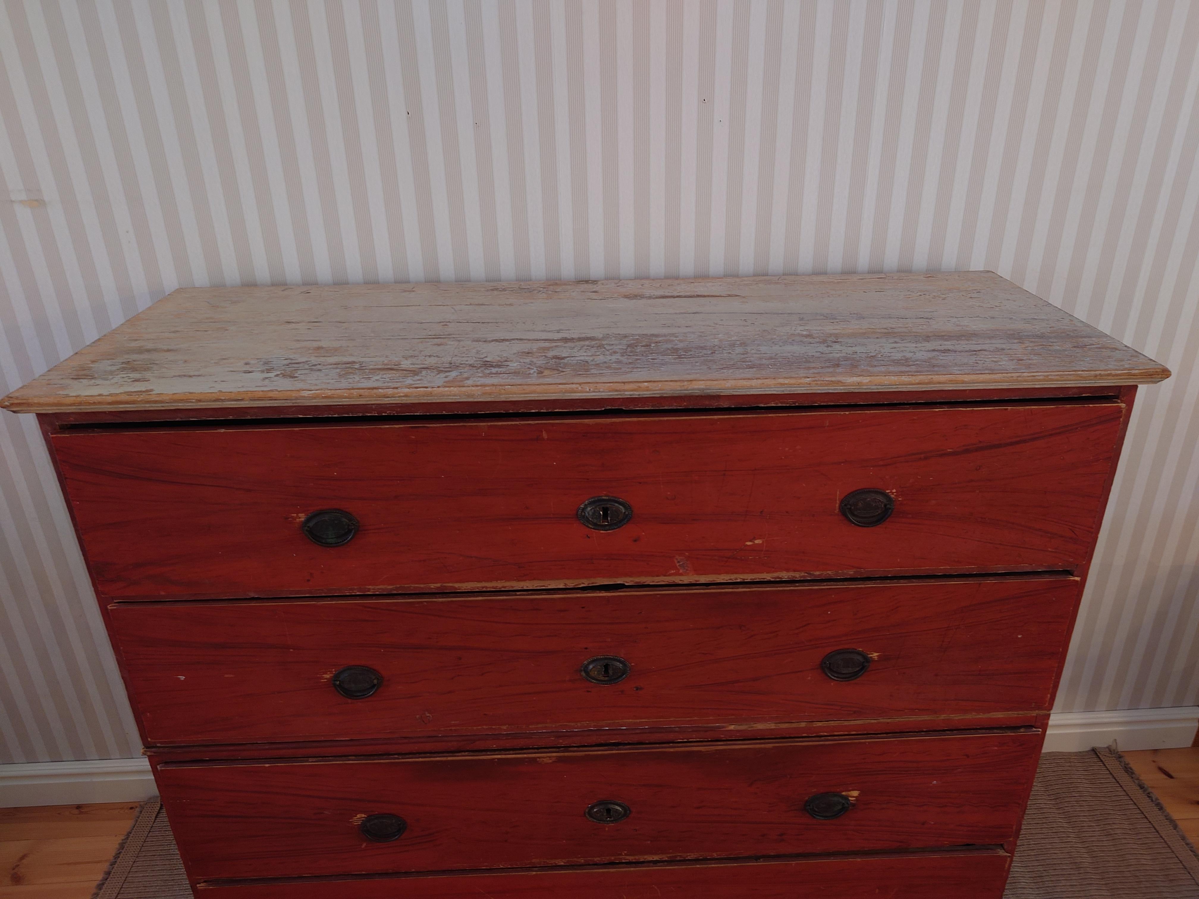 19th Century Antique Gustavian Chest of Drawers Chest on Chest Dated 1829 For Sale 1