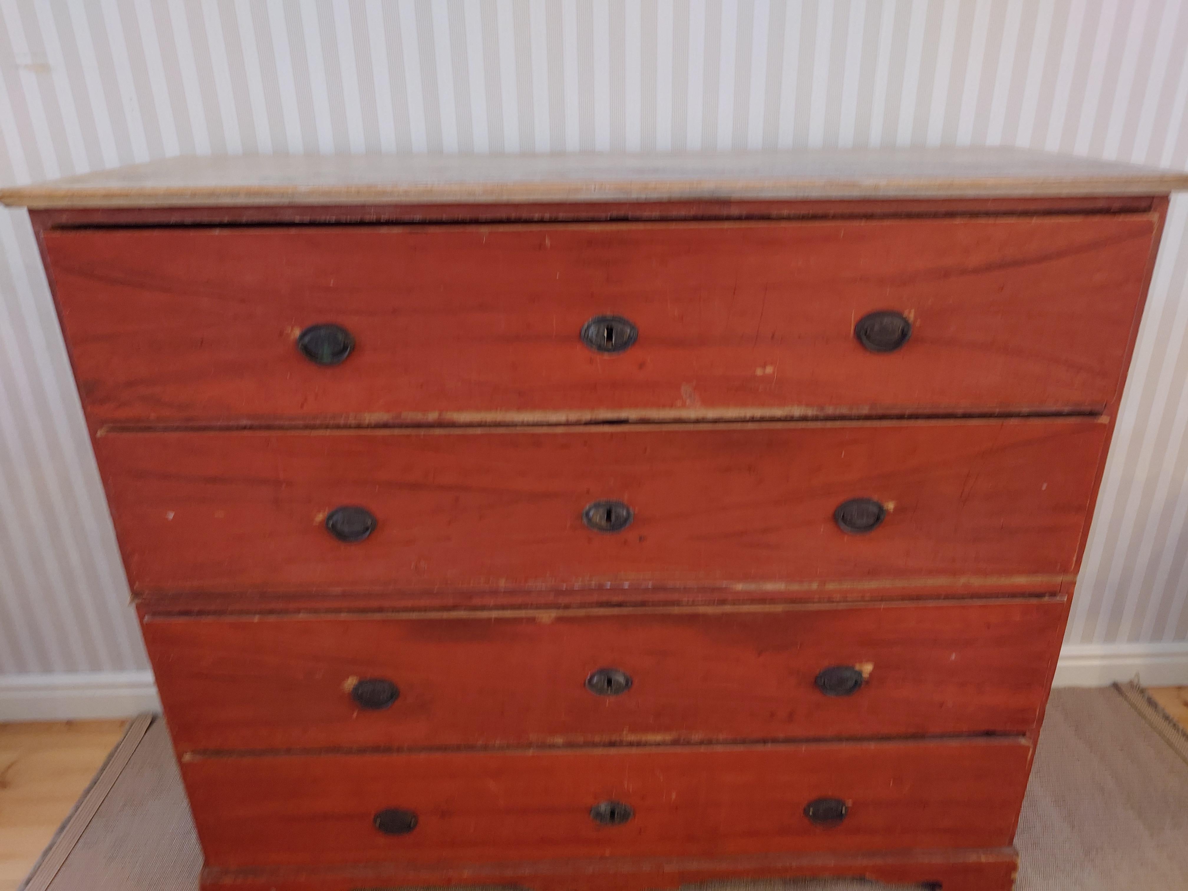 19th Century Antique Gustavian Chest of Drawers Chest on Chest Dated 1829 For Sale 2