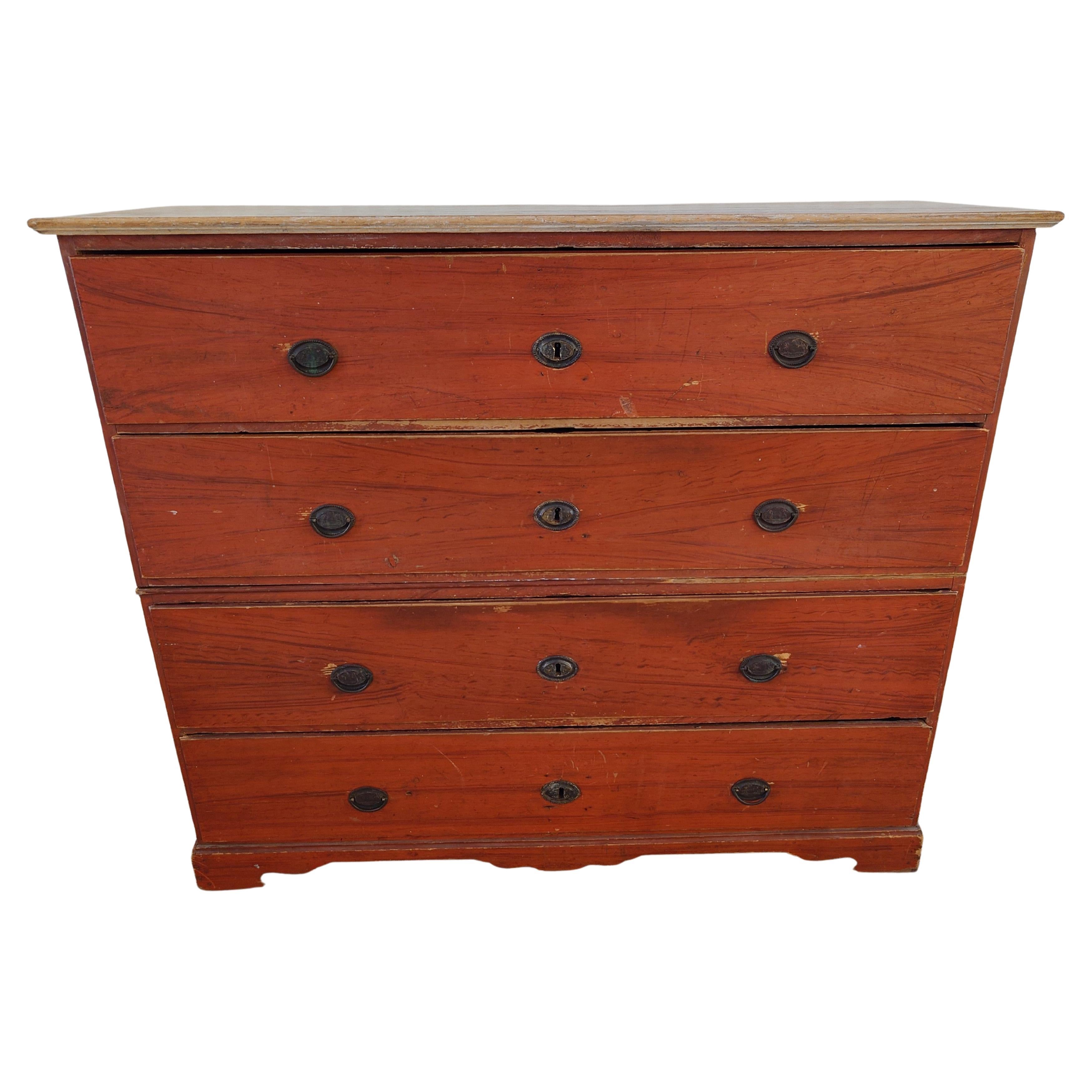 19th Century Antique Gustavian Chest of Drawers Chest on Chest Dated 1829 For Sale