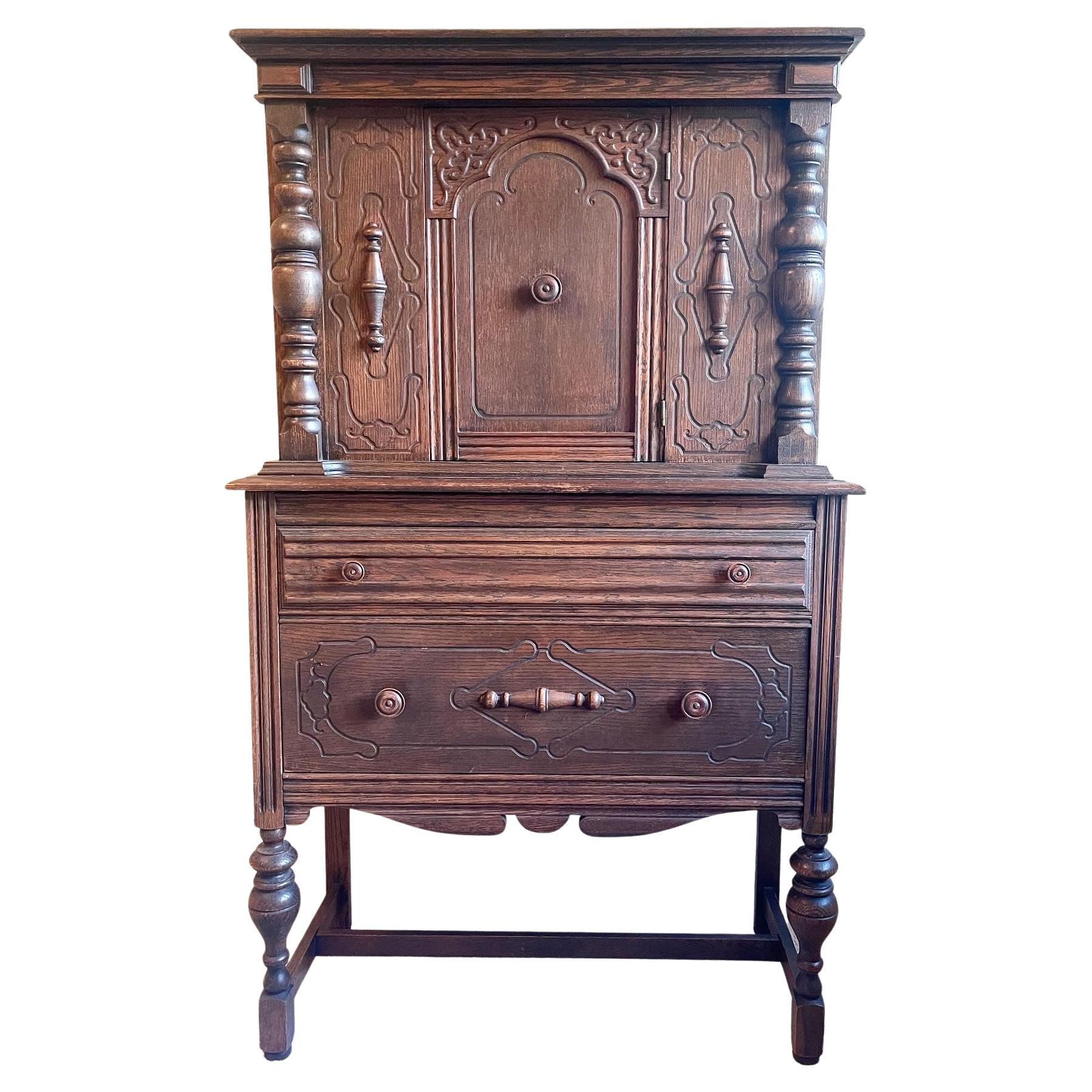 19th Century Antique Hand Carved Cabinet