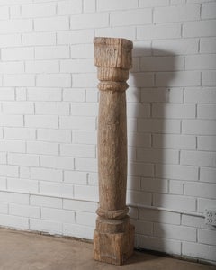 19th Century Antique Hand-Carved Teak Wood Architectural Column