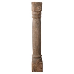 19th Century Antique Hand-Carved Teak Wood Architectural Column