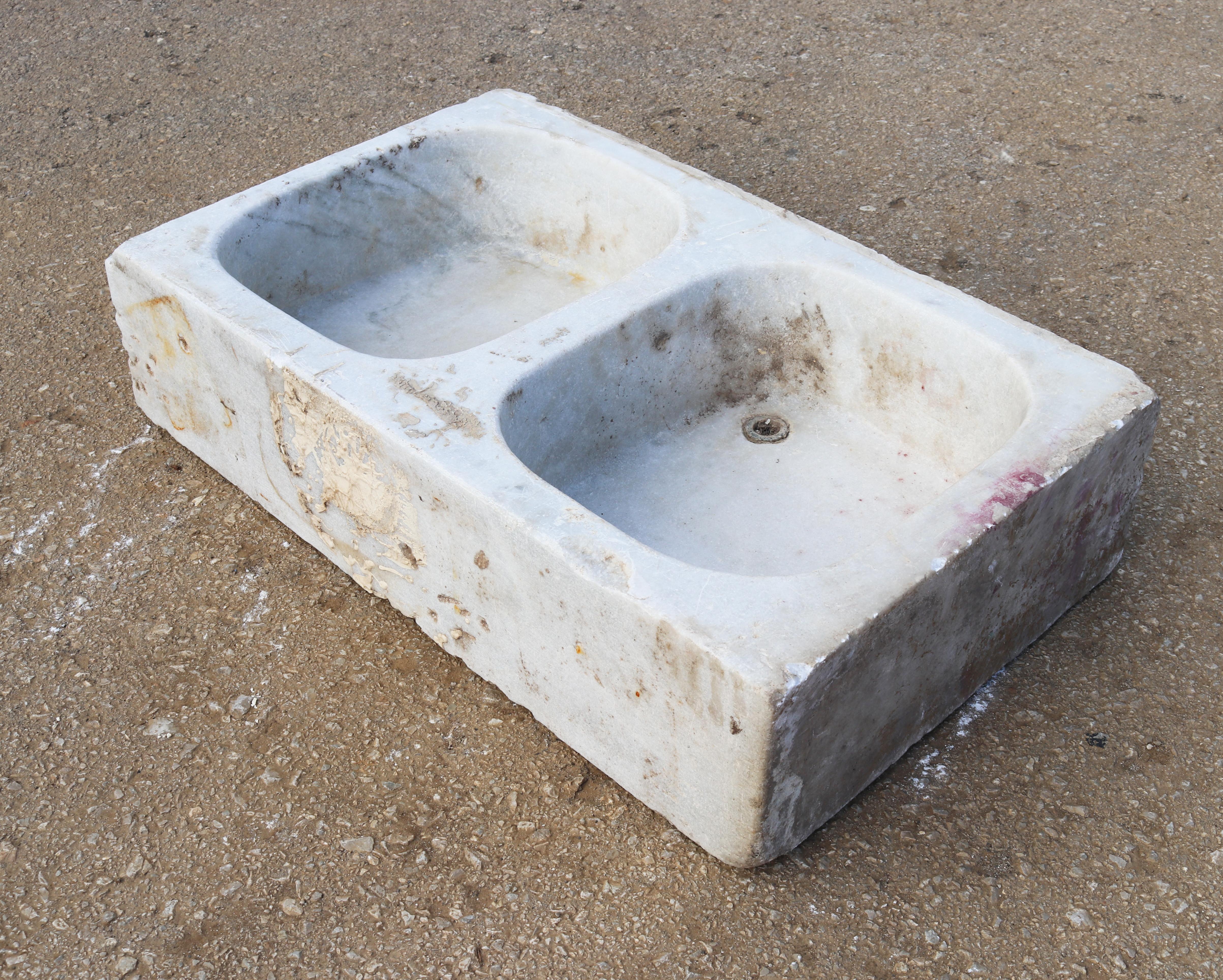 carved marble sink