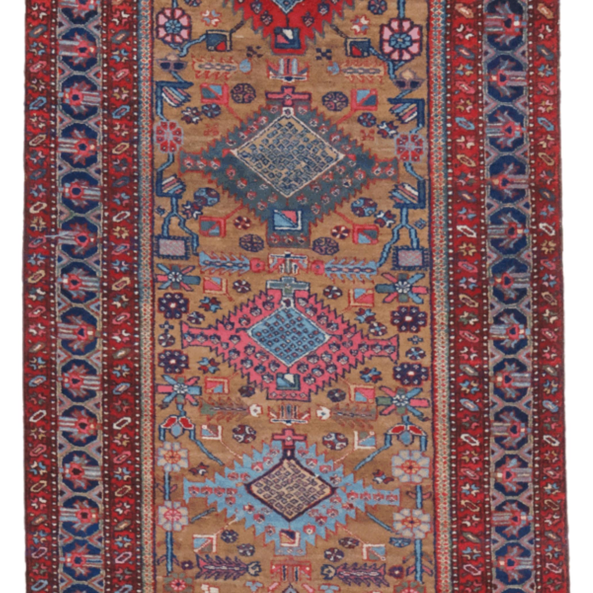 Persian 19th Century Antique Heriz Runner For Sale