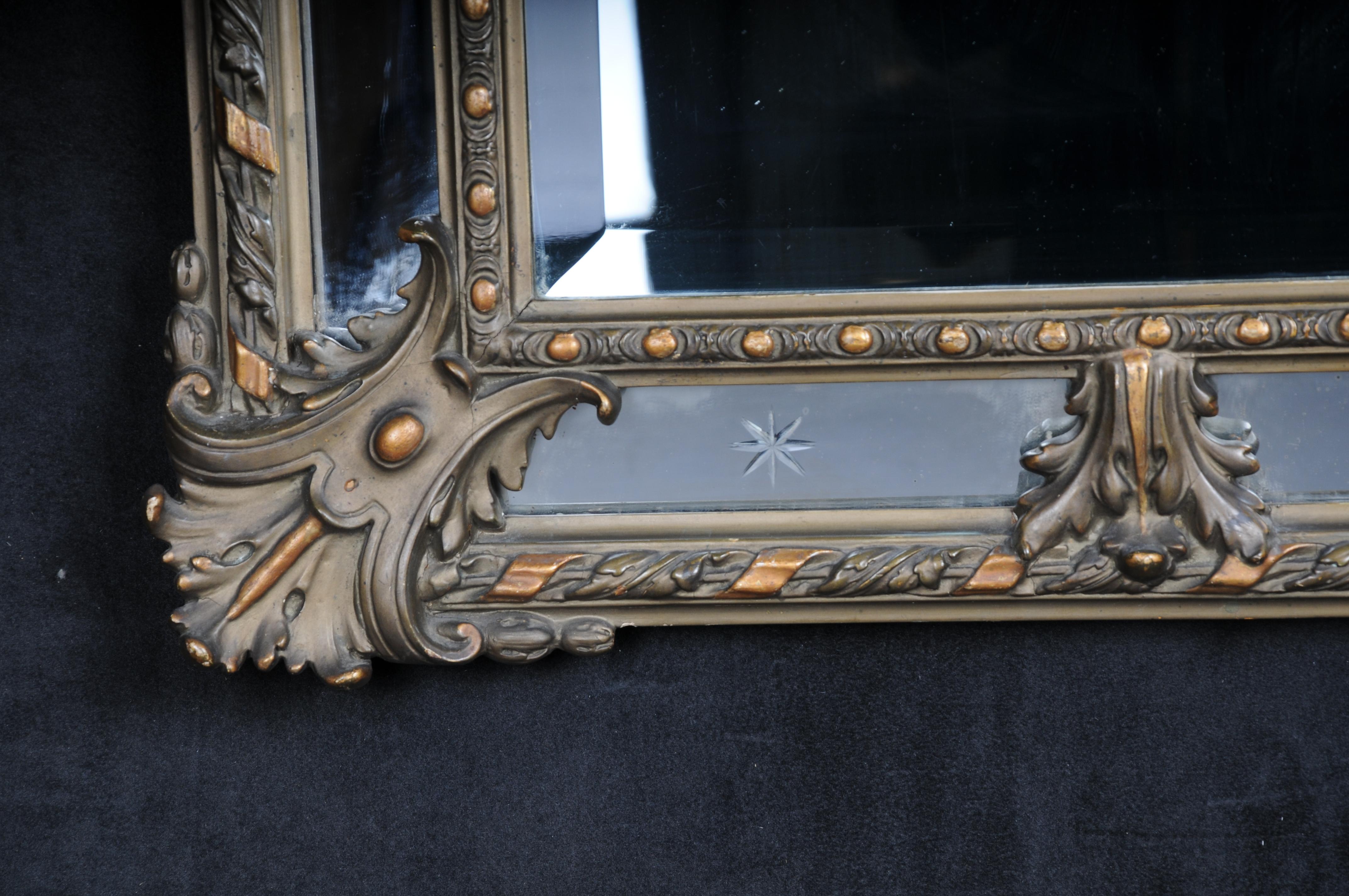 19th Century Antique Historicism Mirror, Around 1870, Gilded For Sale 4