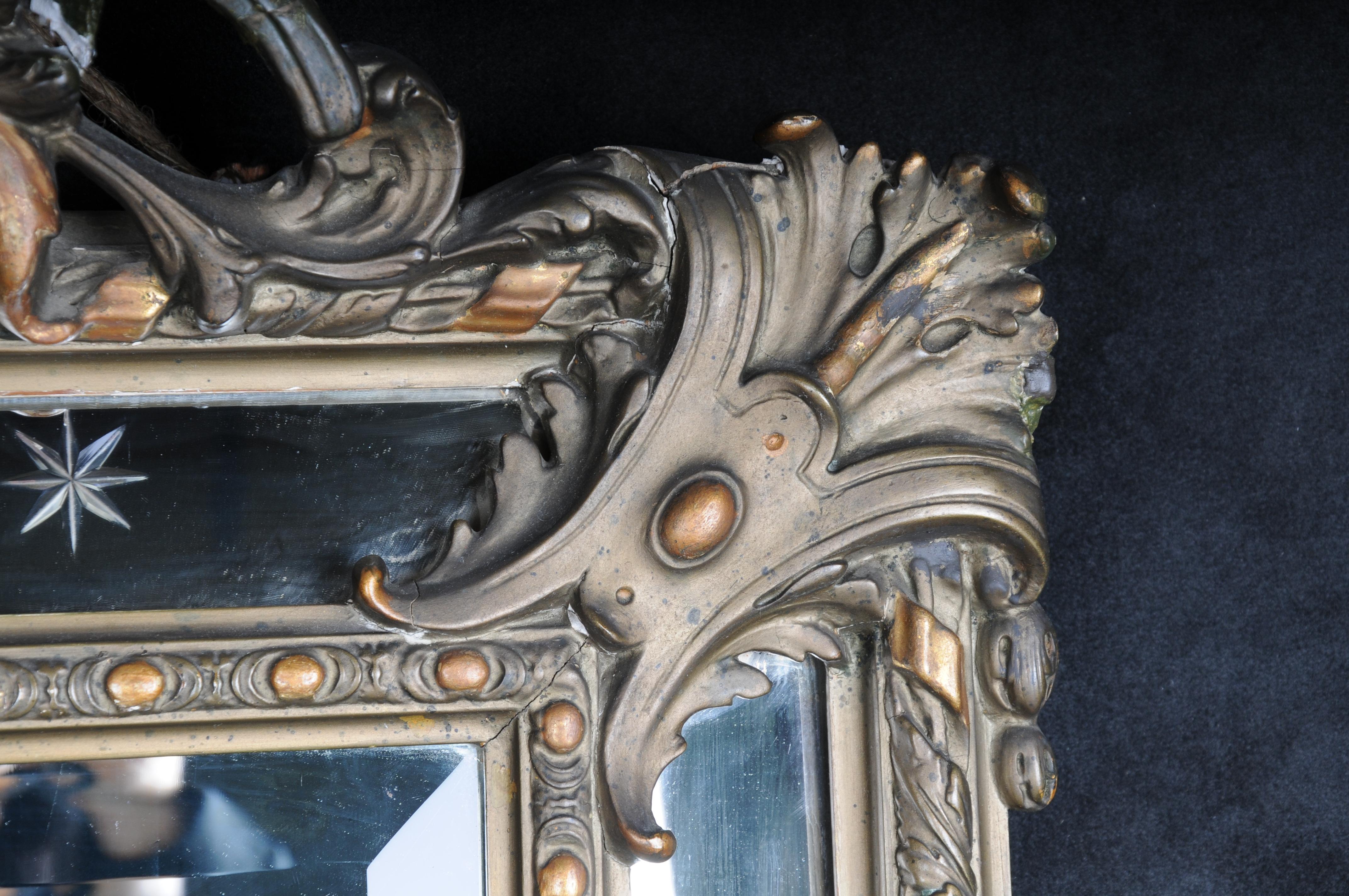 19th Century Antique Historicism Mirror, Around 1870, Gilded For Sale 9