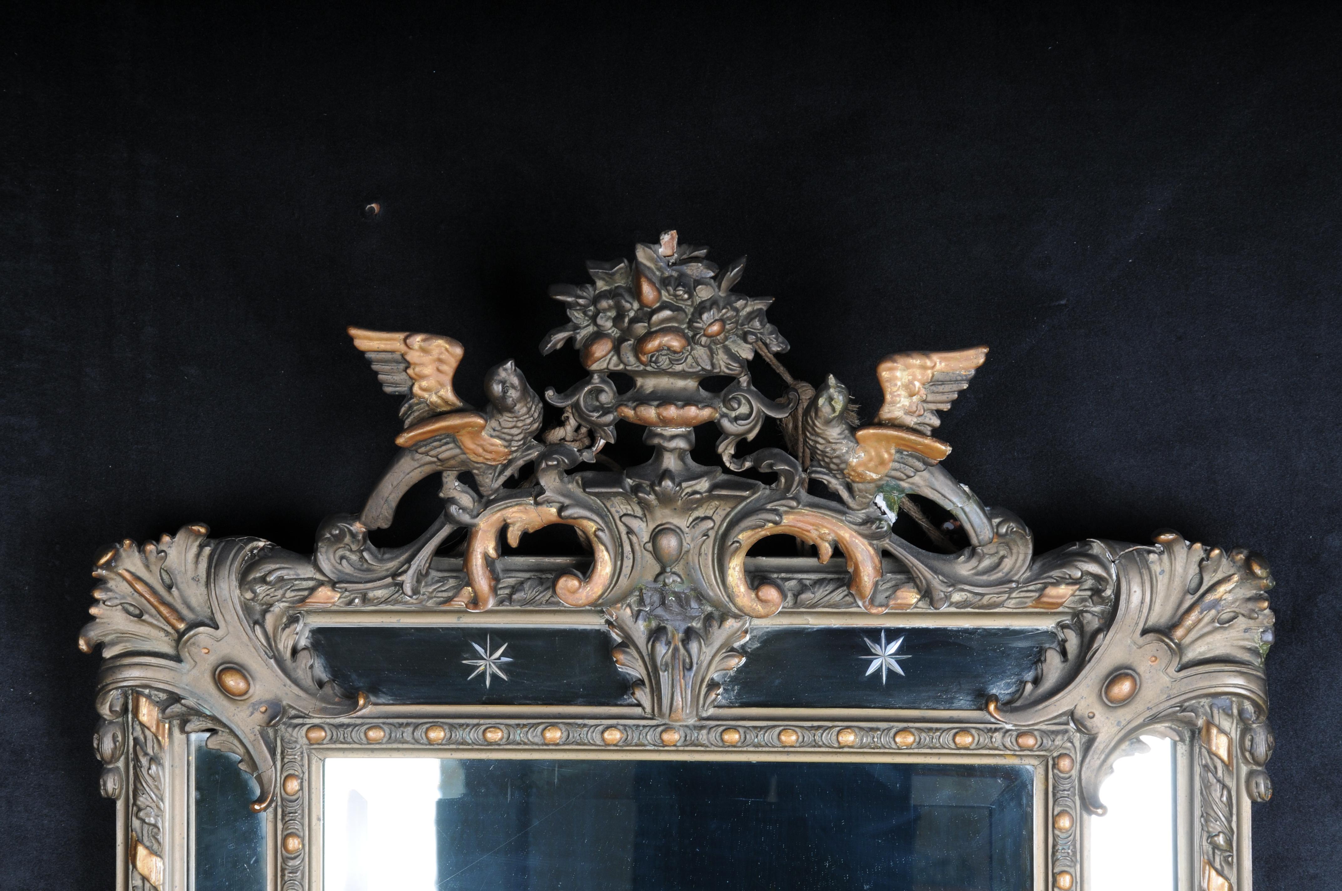 German 19th Century Antique Historicism Mirror, Around 1870, Gilded For Sale