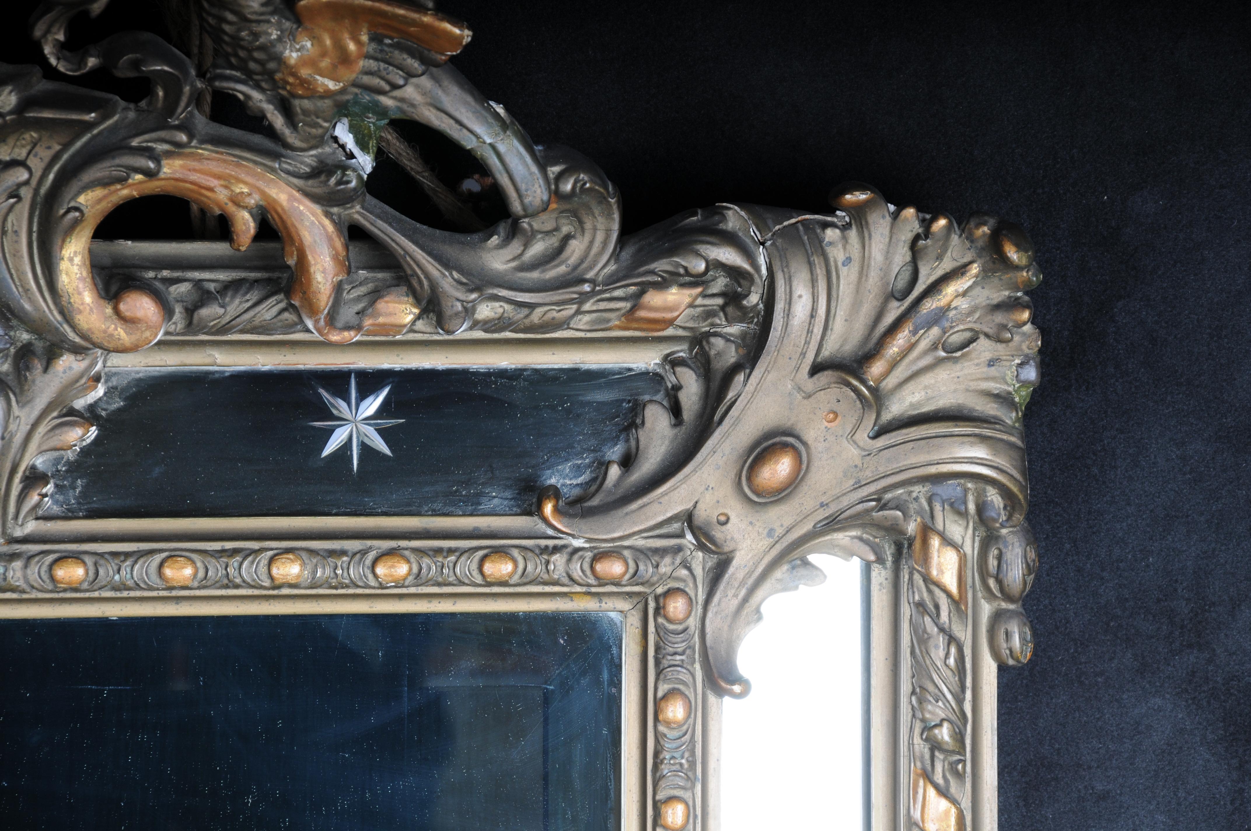 19th Century Antique Historicism Mirror, Around 1870, Gilded For Sale 1