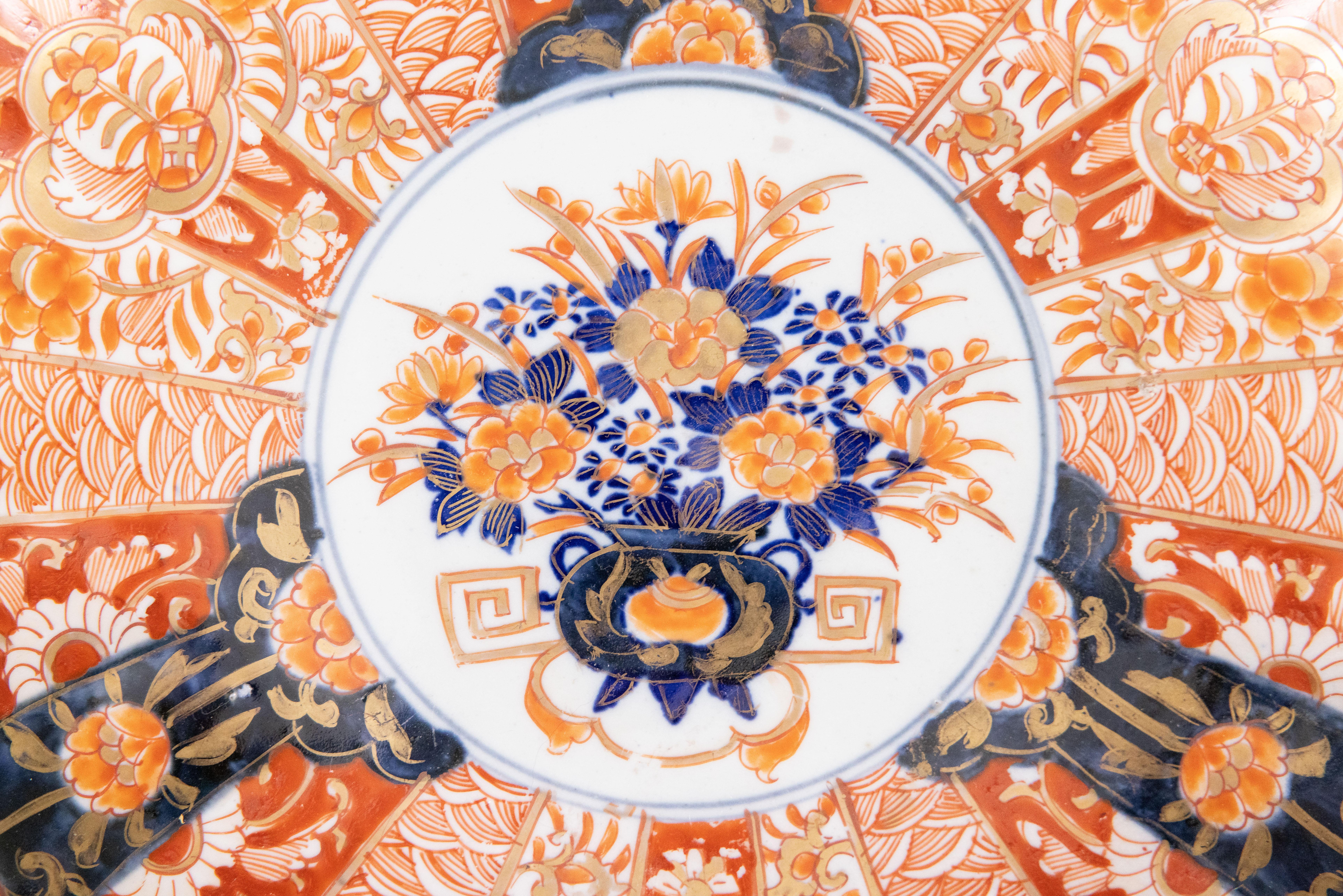 Japonisme 19th Century Antique Imari Porcelain Chargers, a Pair For Sale