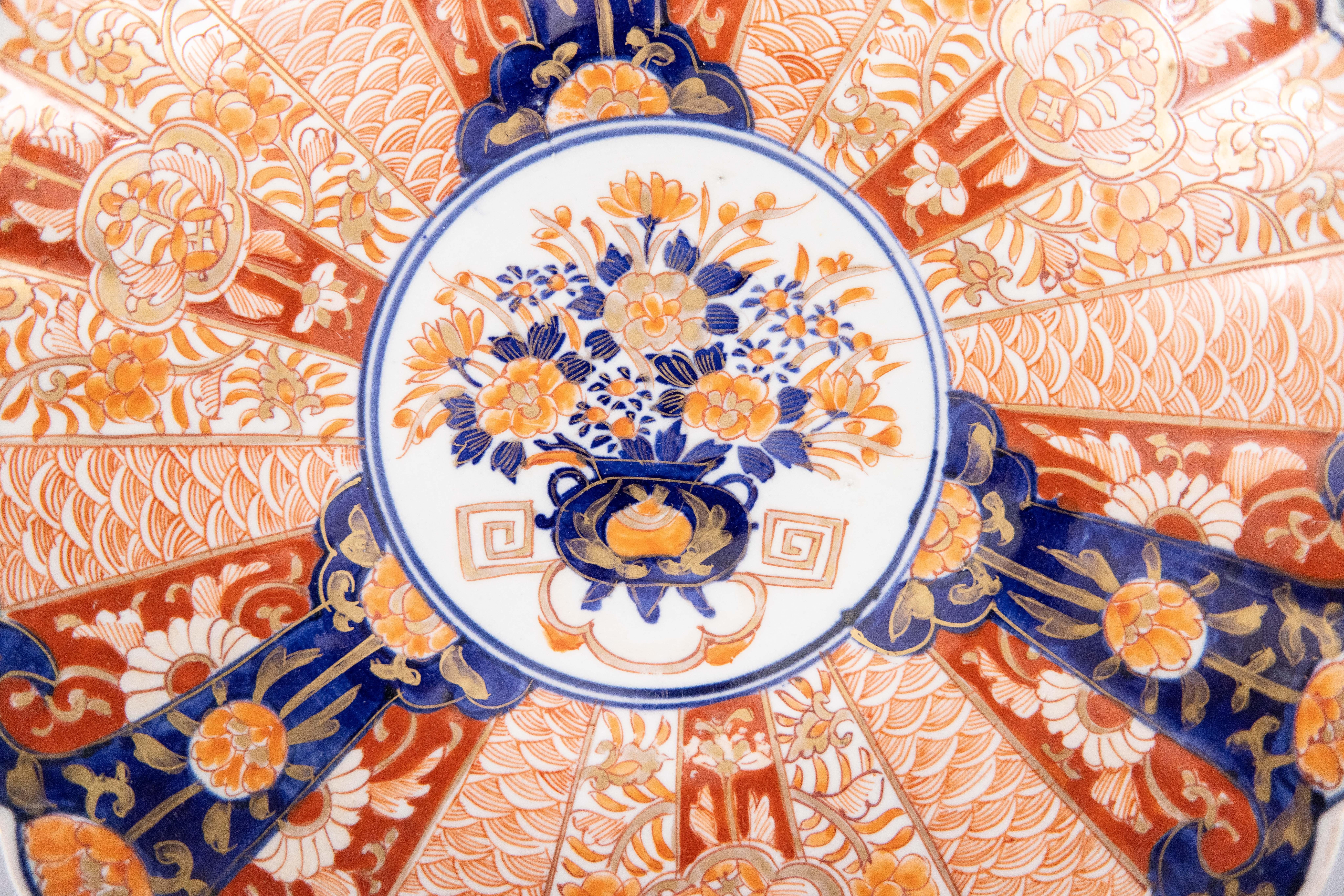 19th Century Antique Imari Porcelain Chargers, a Pair For Sale 1