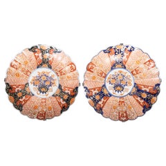 19th Century Antique Imari Porcelain Chargers, a Pair