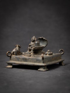 19th century Antique Indian bronze Shiva Lingam altar from India