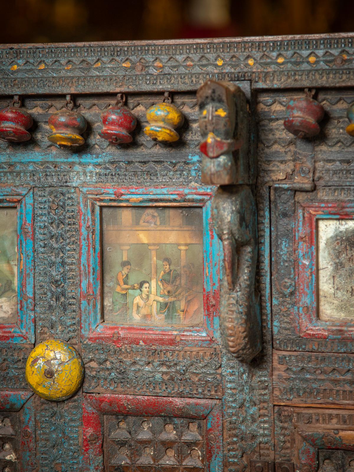 19th century Antique Indian Damchiya - Wedding Closet - OriginalBuddhas For Sale 1