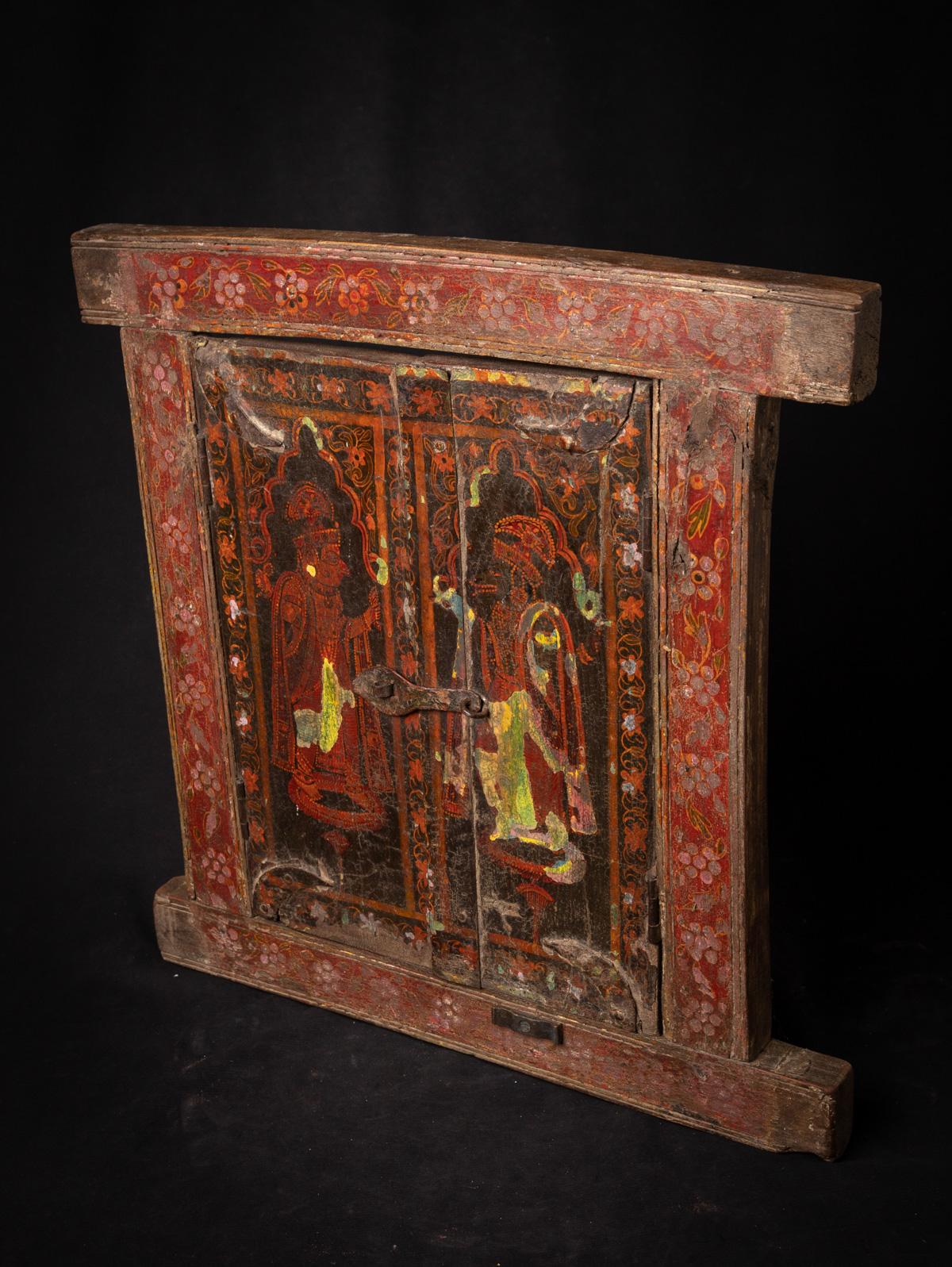 Cadre / panneau en bois peint indien ancien du 19e siècle provenant de l'Inde en vente 5