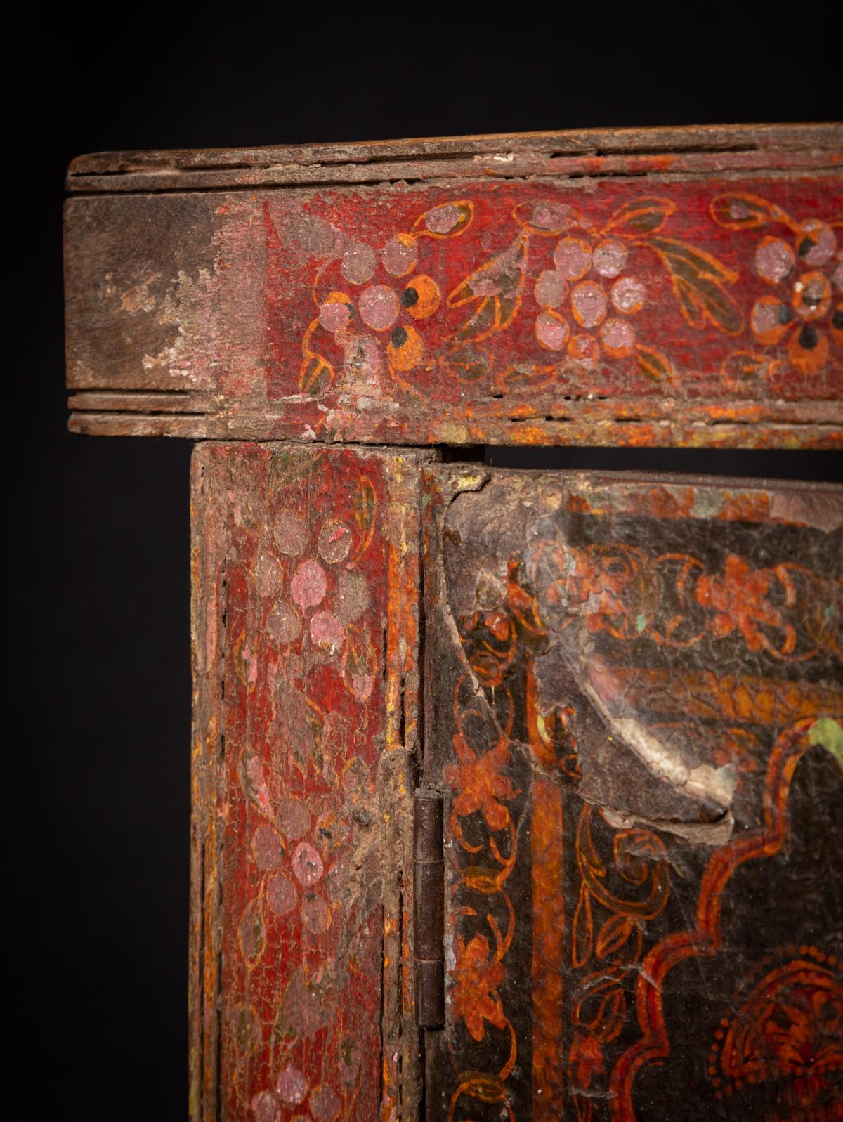 Cadre / panneau en bois peint indien ancien du 19e siècle provenant de l'Inde en vente 6