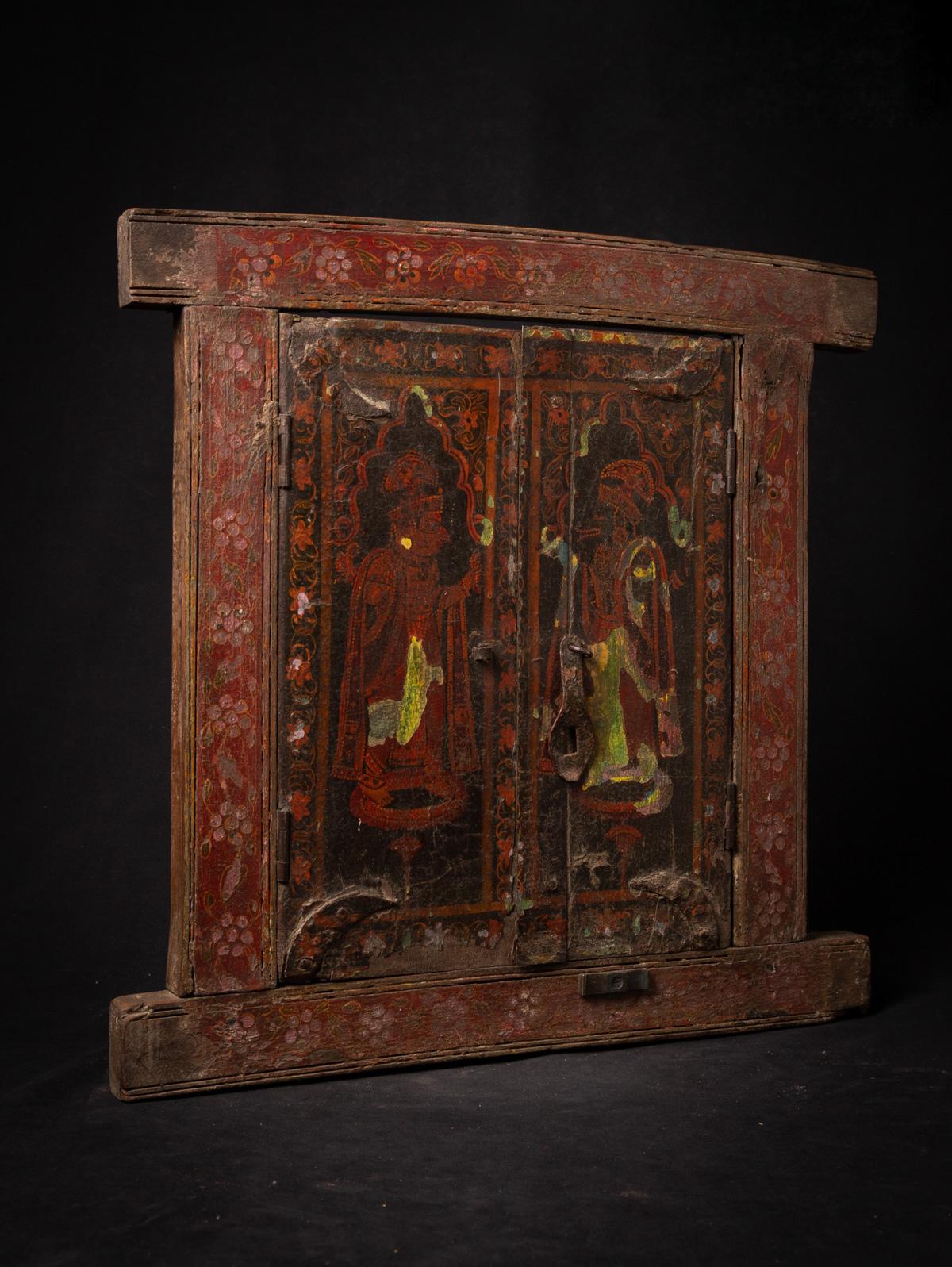 Cadre / panneau en bois peint indien ancien du 19e siècle provenant de l'Inde en vente 1