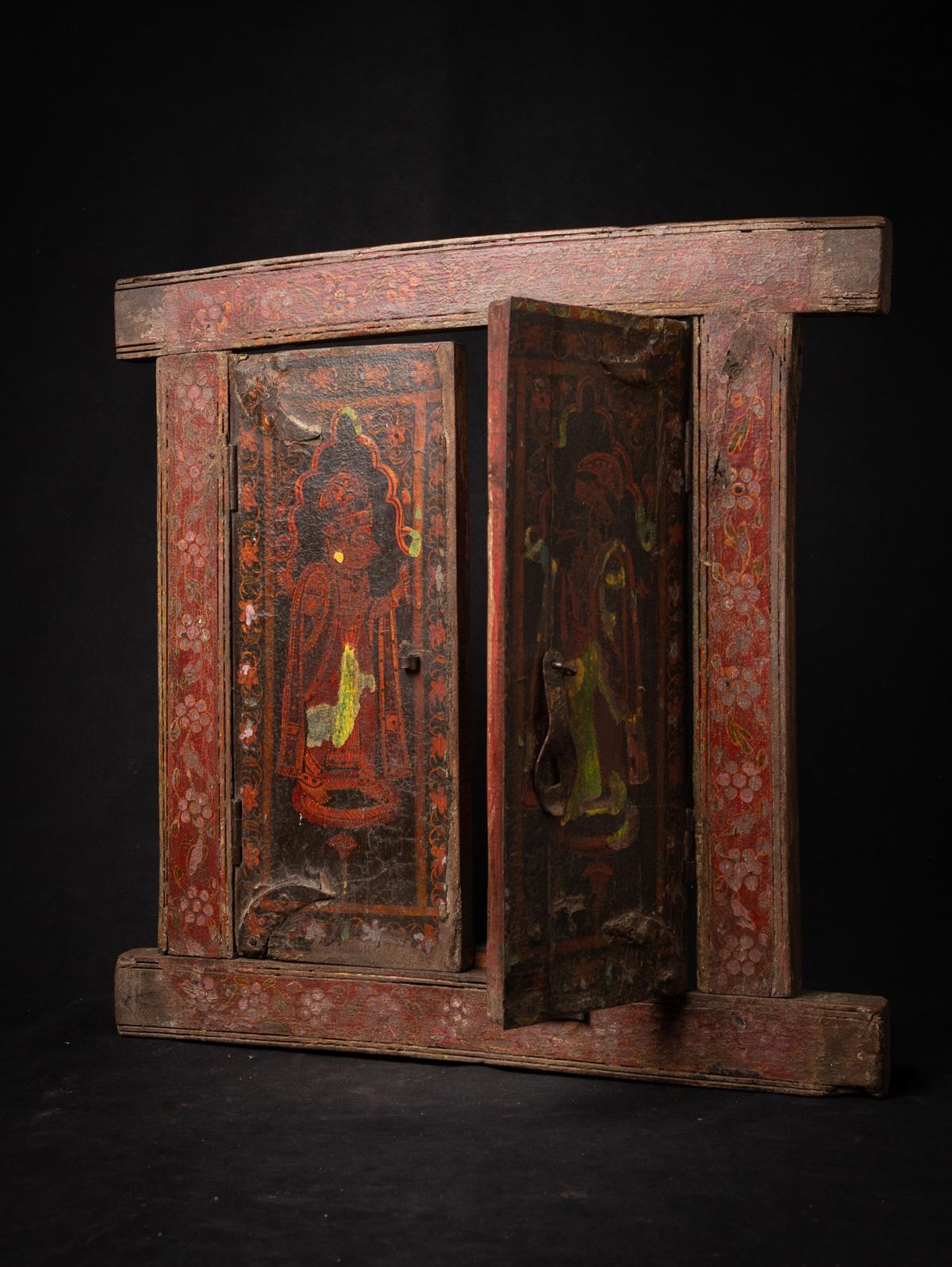 Cadre / panneau en bois peint indien ancien du 19e siècle provenant de l'Inde en vente 3