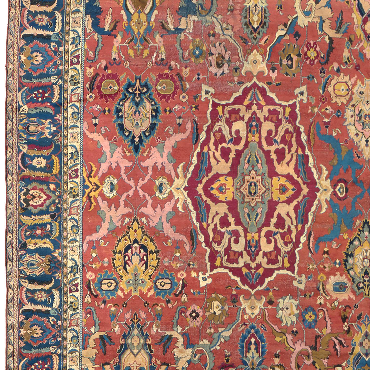 Late-19th Century Antique Indian Rug For Sale 1