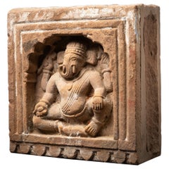 19th century Antique Indian stone Ganesha carving from India