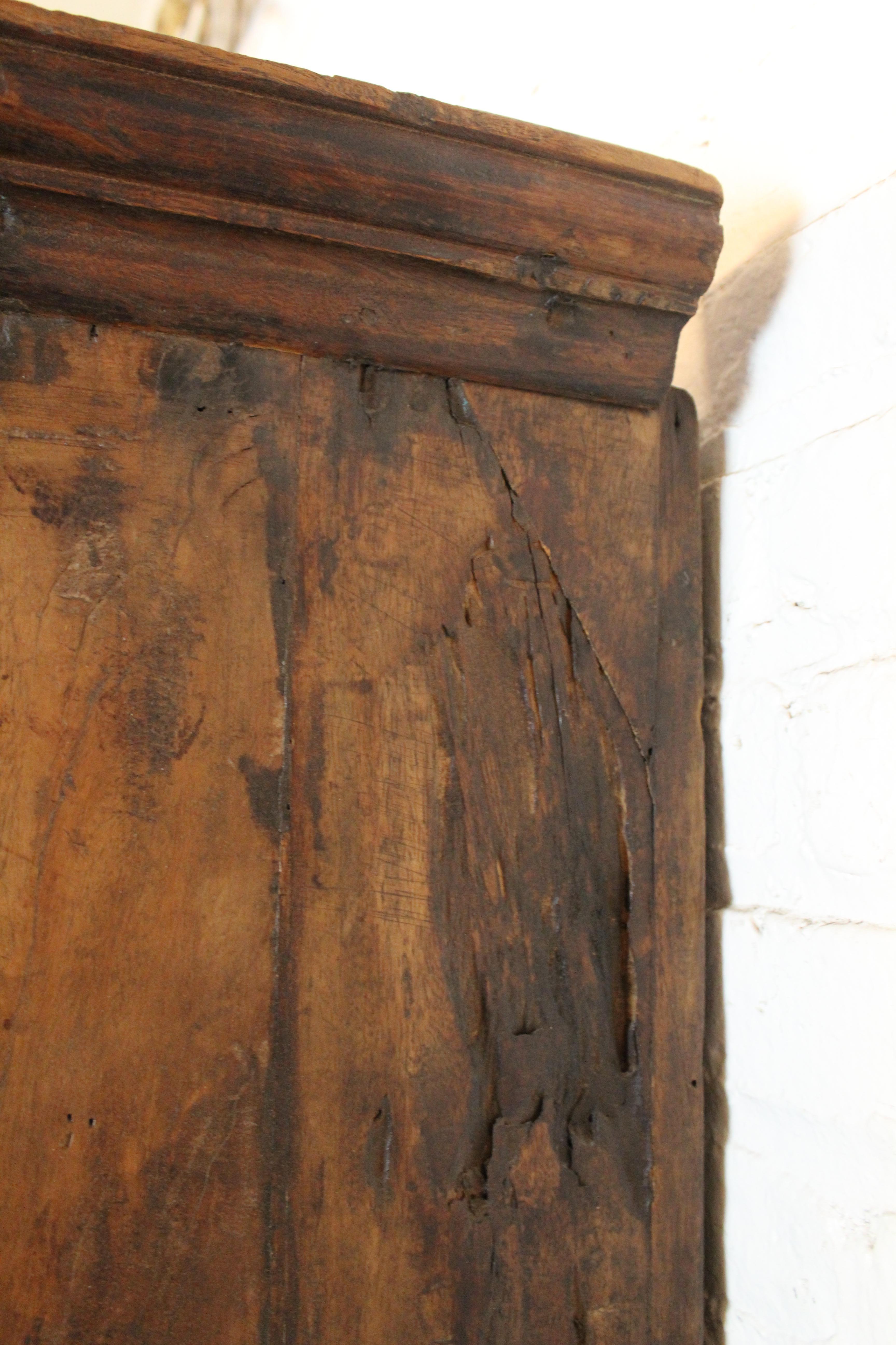 19th Century Antique Indian Teak Painted Armoire For Sale 10