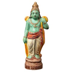 19th century Antique Indian terracotta Krishna statue from India