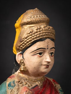 19th century Antique Indian terracotta Lakshmi statue from India