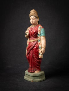 19th century Antique Indian terracotta Lakshmi statue from India