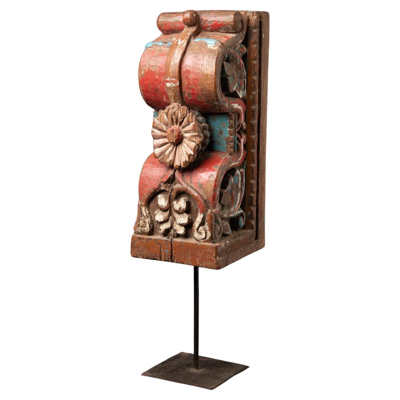 19th century Antique Indian wooden Temple panel from India