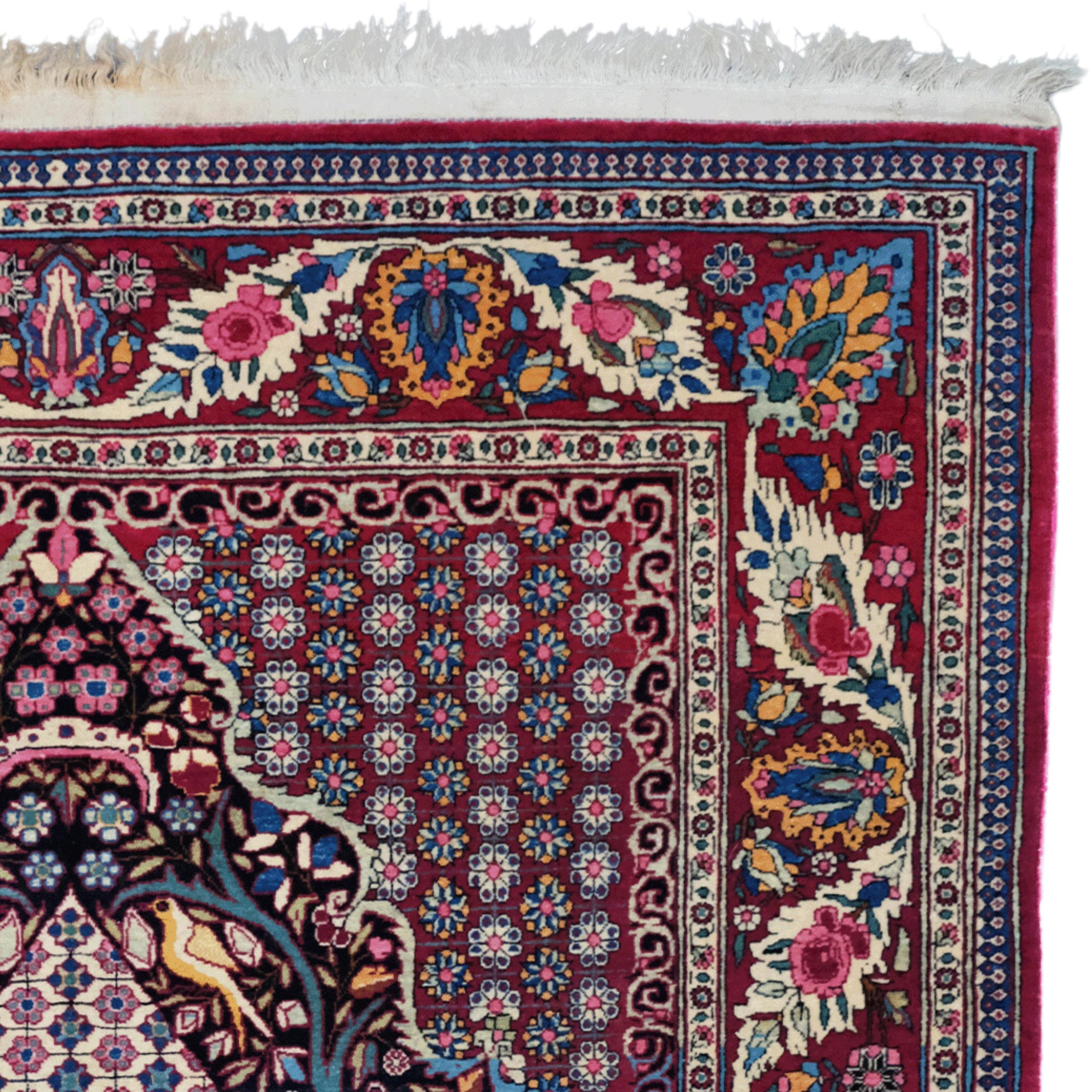 19th Century Antique Isfahan Rug - Antique rug, Wool Rug In Good Condition For Sale In Sultanahmet, 34