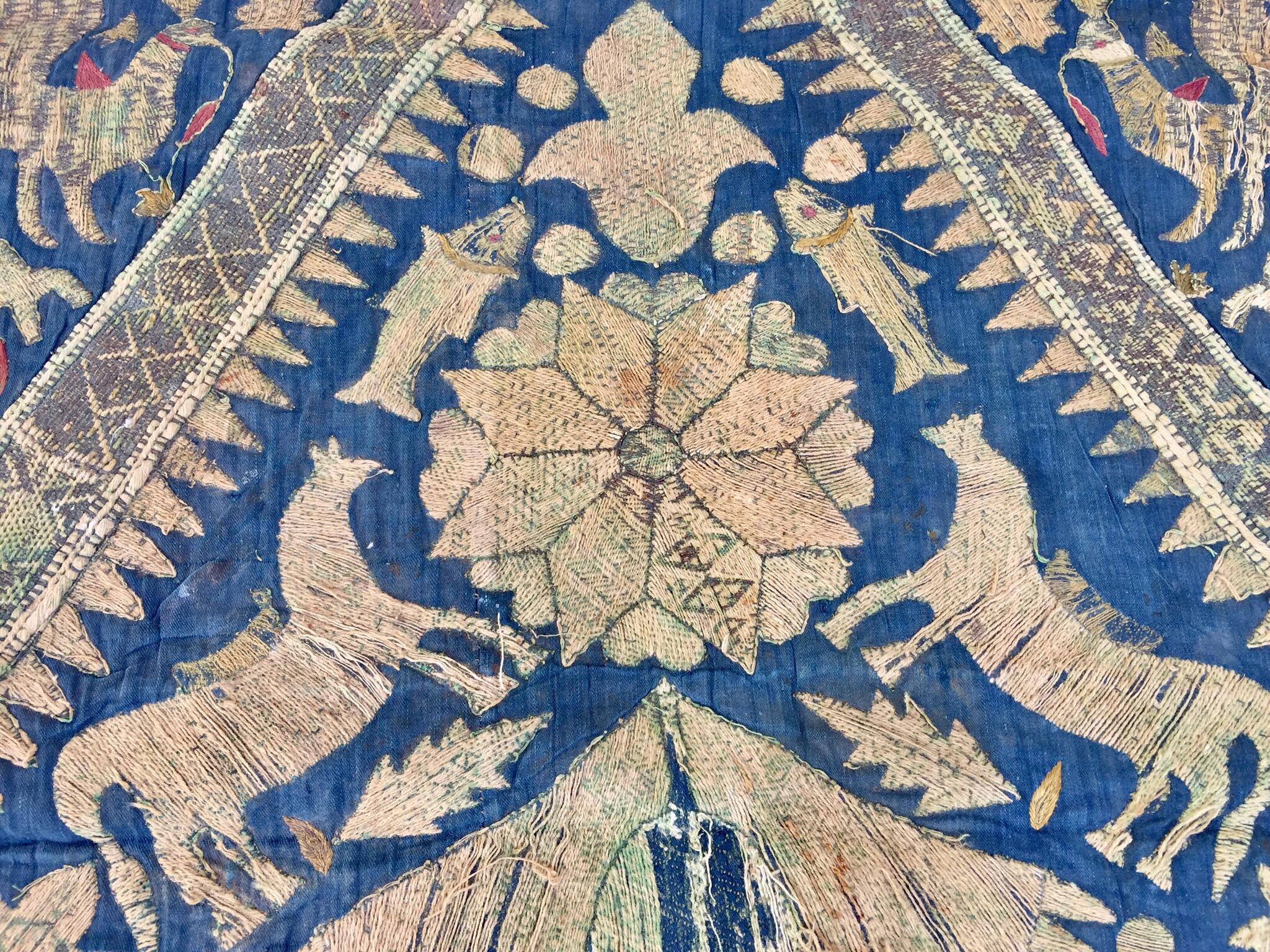 Silk 19th Century Moorish Islamic Ottoman Empire Textile Metallic Embroidered