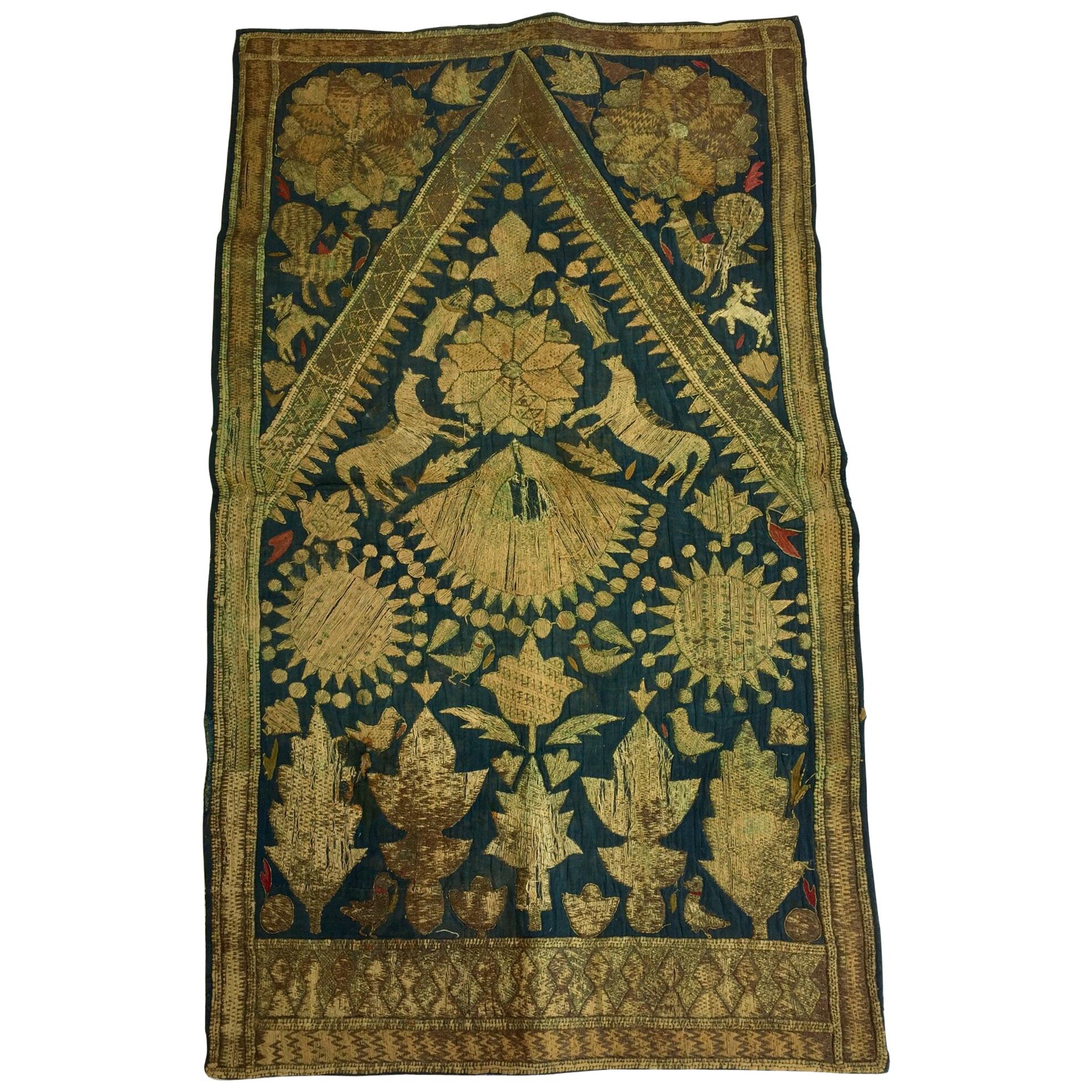 19th Century Moorish Islamic Ottoman Empire Textile Metallic Embroidered