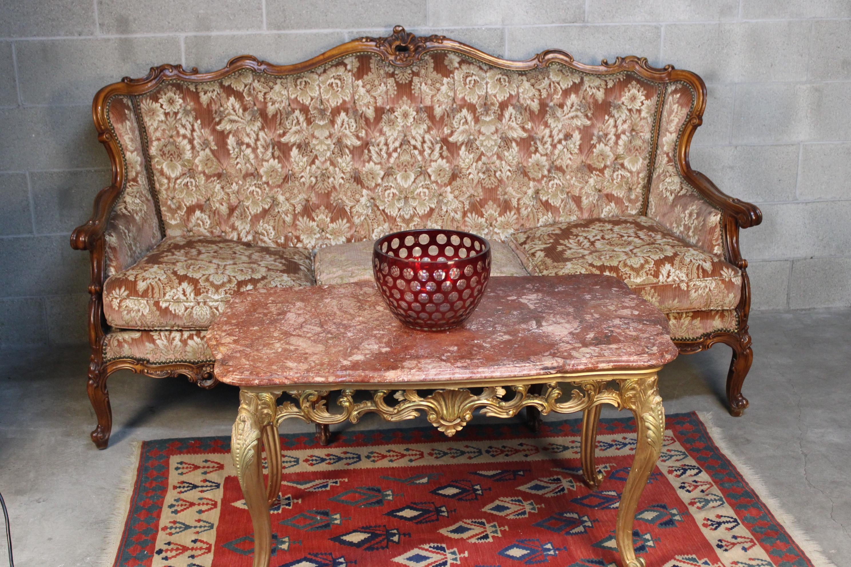 Late 19th Century Italian Walnut Sofa For Sale