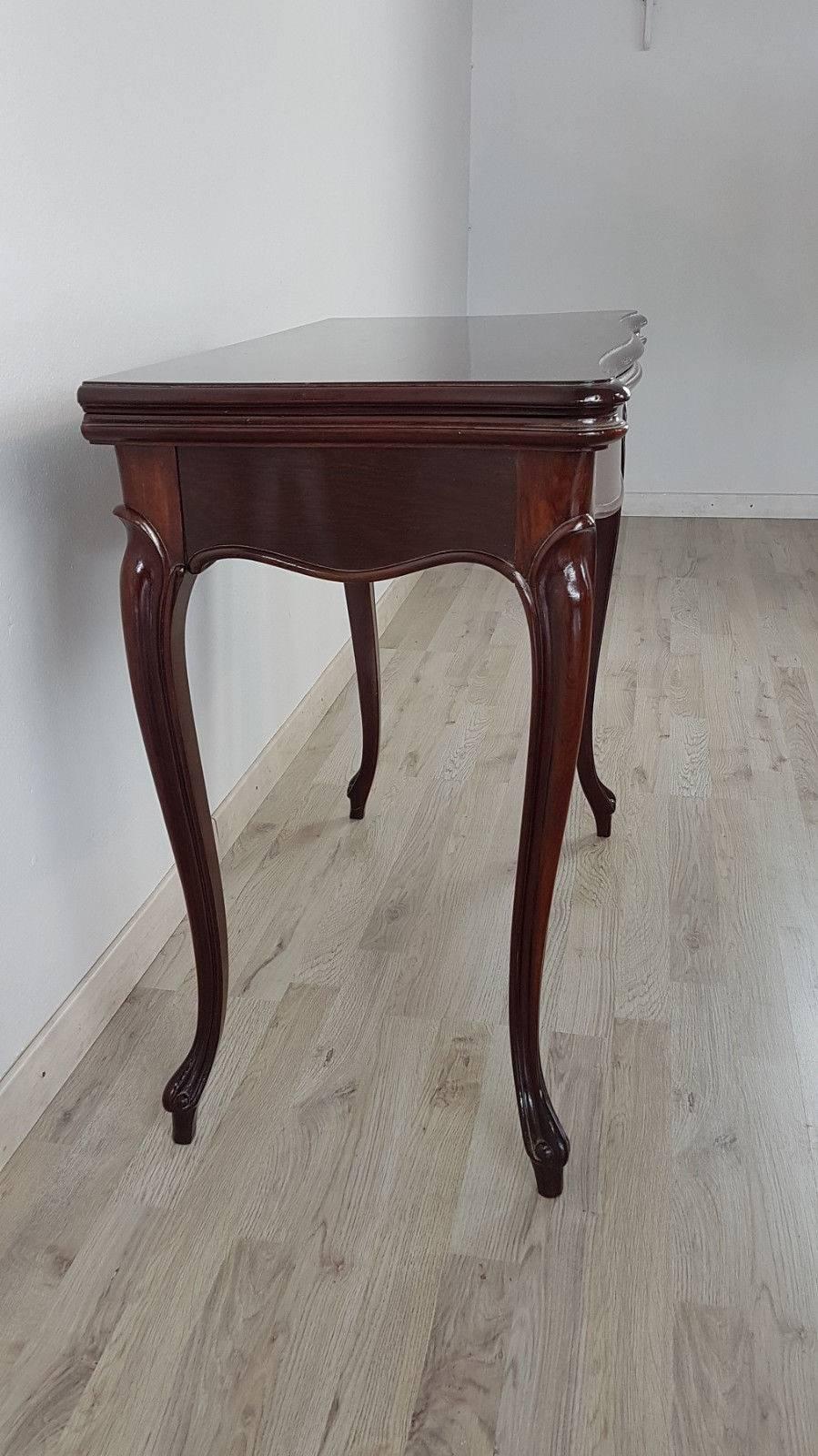 19th Century Italian Louis XV Style Rosewood Game Table In Excellent Condition In Casale Monferrato, IT