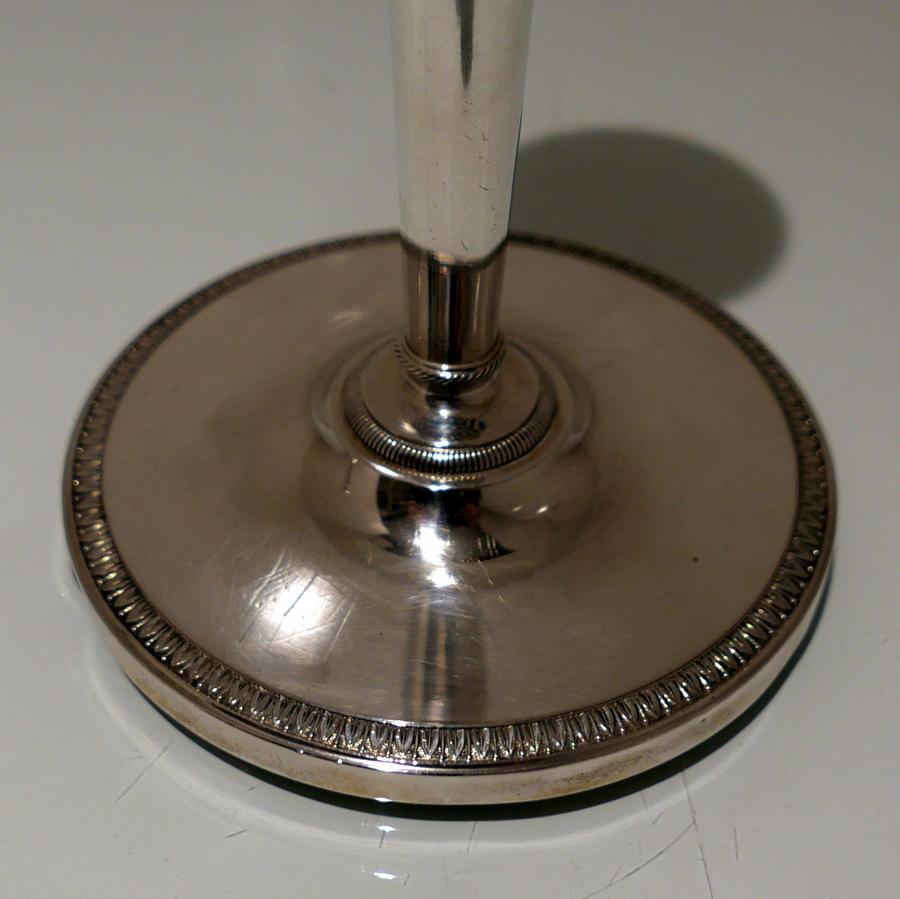 19th Century Antique Italian Pair Silver Candlesticks Milan circa 1820 E Brusa For Sale 7