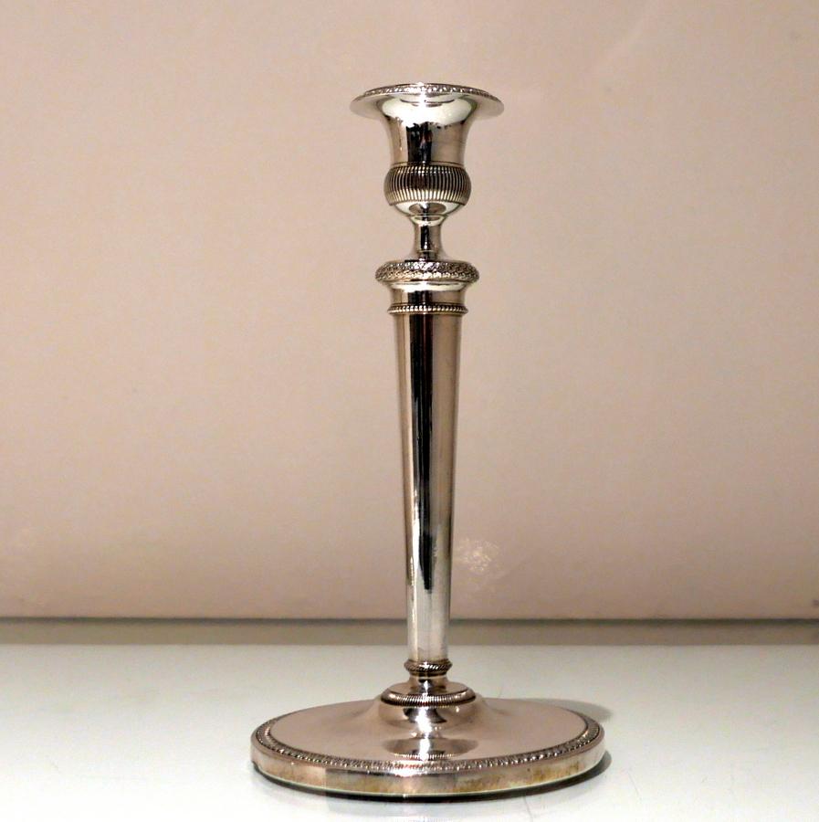 19th Century Antique Italian Pair Silver Candlesticks Milan circa 1820 E Brusa For Sale 3