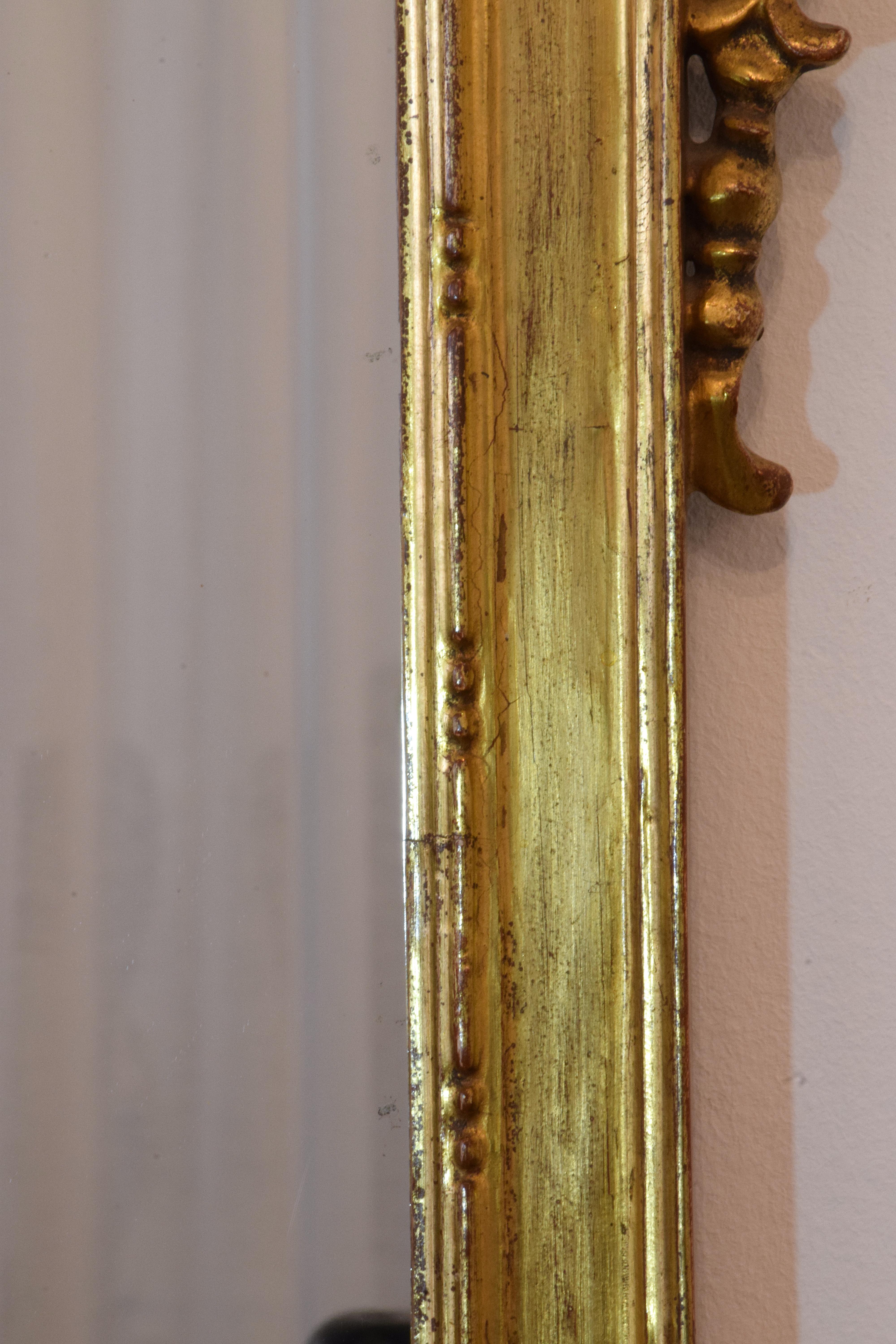 Antique 19th Century Italian Rococo Giltwood Wall Mirror 13