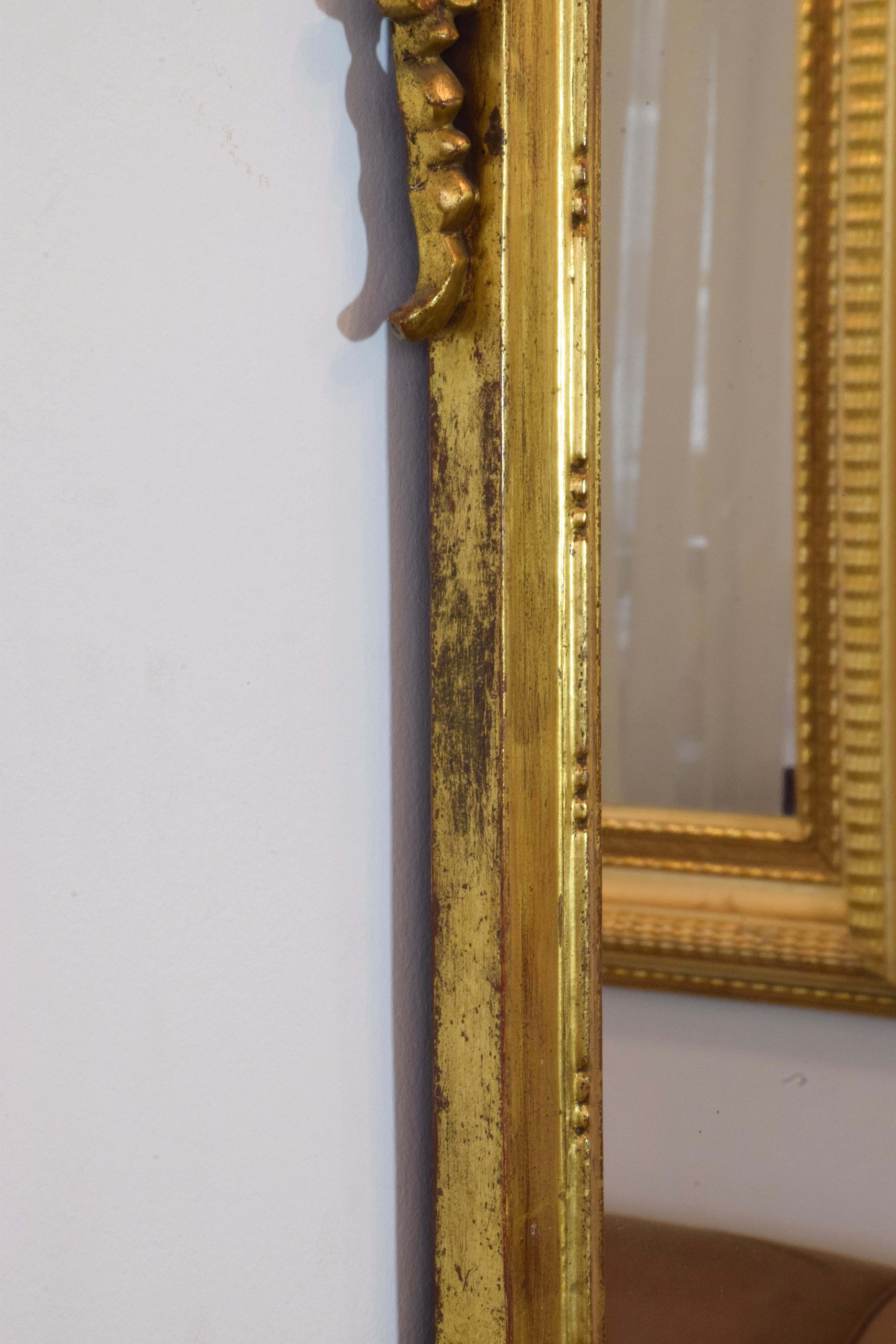 Antique 19th Century Italian Rococo Giltwood Wall Mirror 14