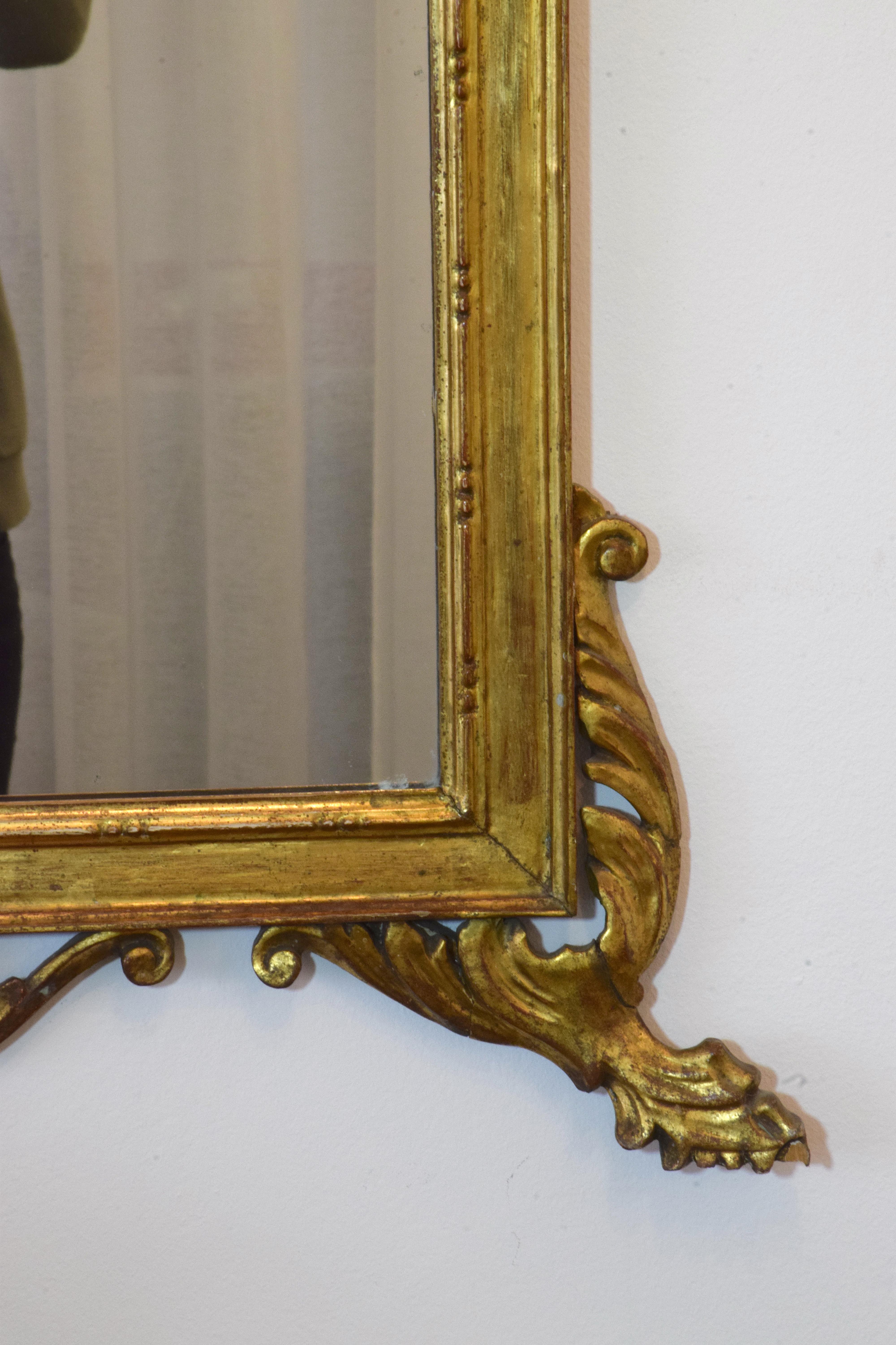 Antique 19th Century Italian Rococo Giltwood Wall Mirror 9
