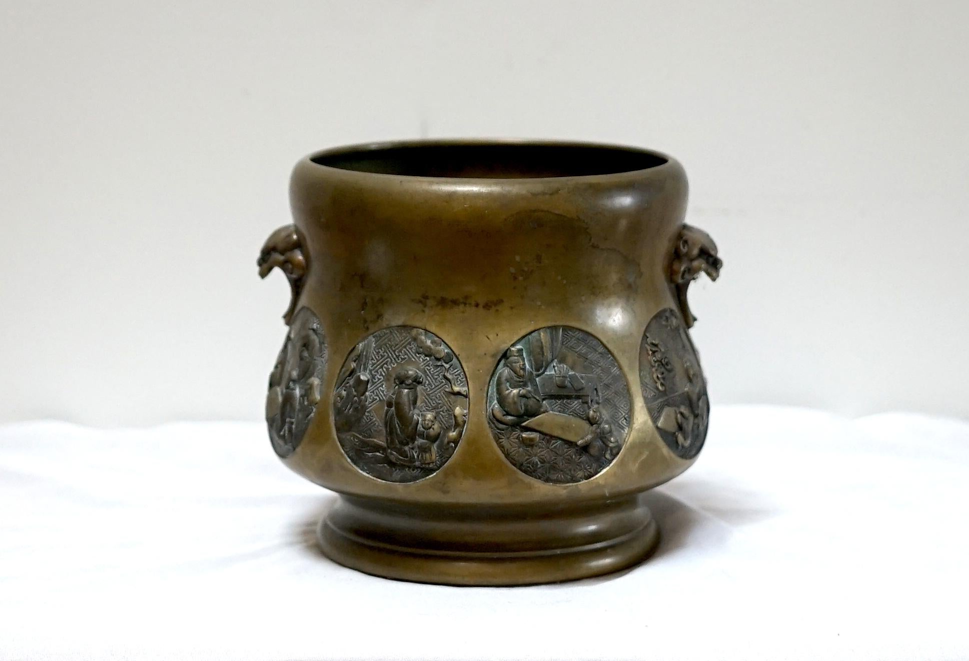 XIXe siècle Encensoir japonais ancien du 19ème siècle en bronze de la période Meiji en vente