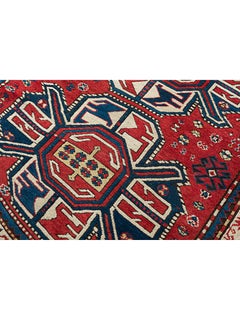 19th Century Antique Karabagh Rug, Caucasus Kazak Karabakh Carpet, Natural Dyed