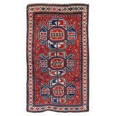 19th Century Antique Karabagh Rug, Caucasus Kazak Karabakh Carpet, Natural Dyed