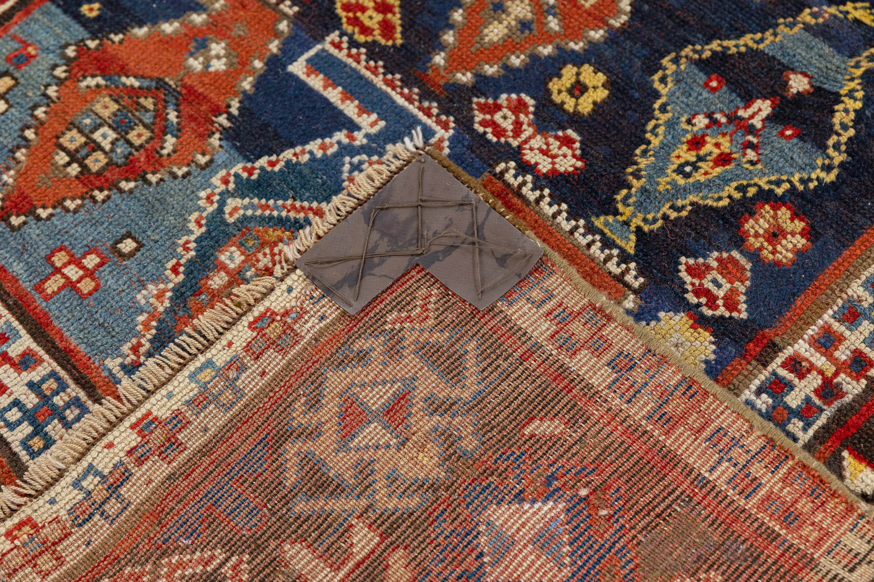 Hand-Knotted 19th Century Antique Karabagh Rug For Sale