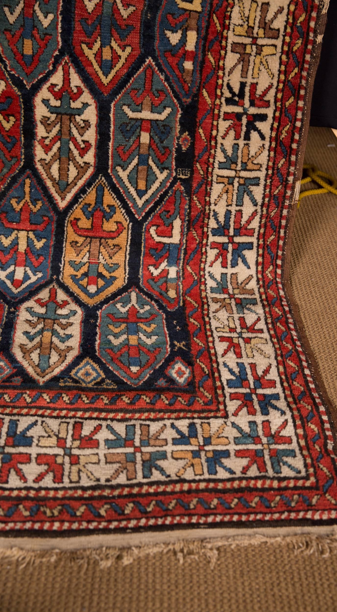19th Century Antique Kazak Carpet 1