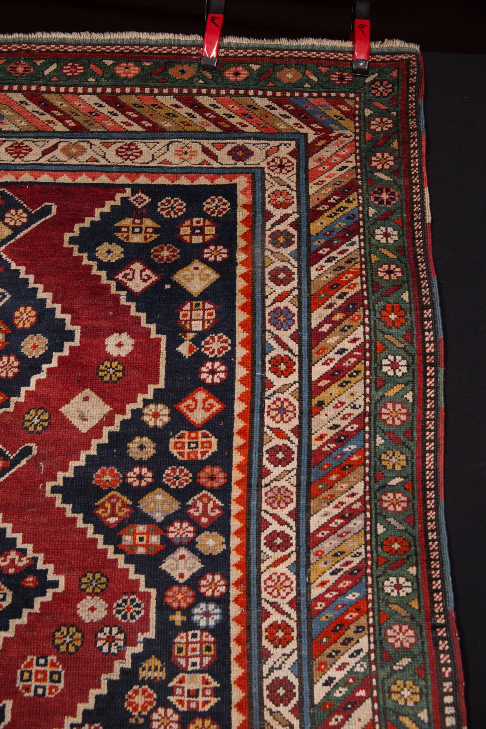 Caucasian 19th Century Antique Kazak Carpet Rug