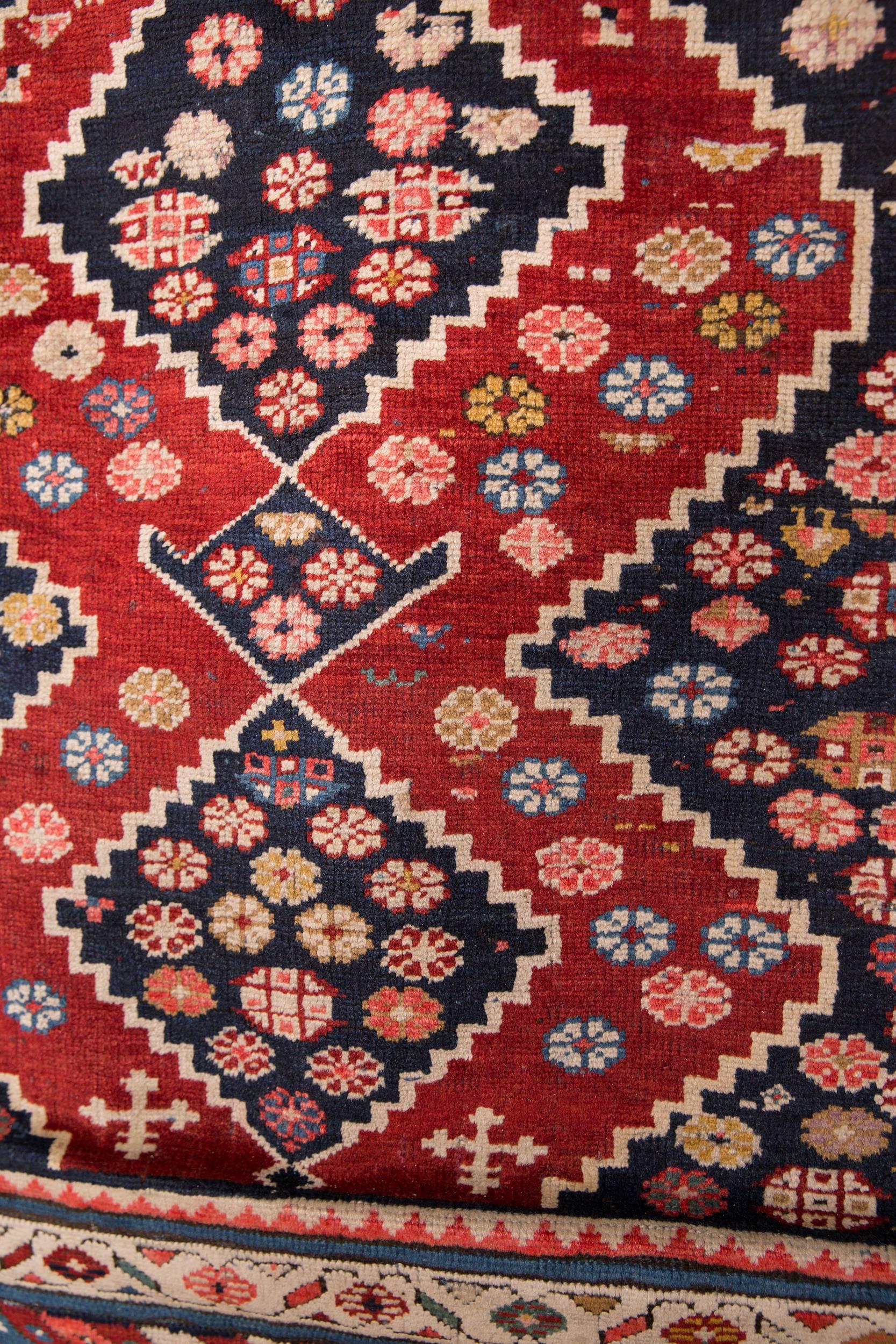 19th Century Antique Kazak Carpet Rug 3